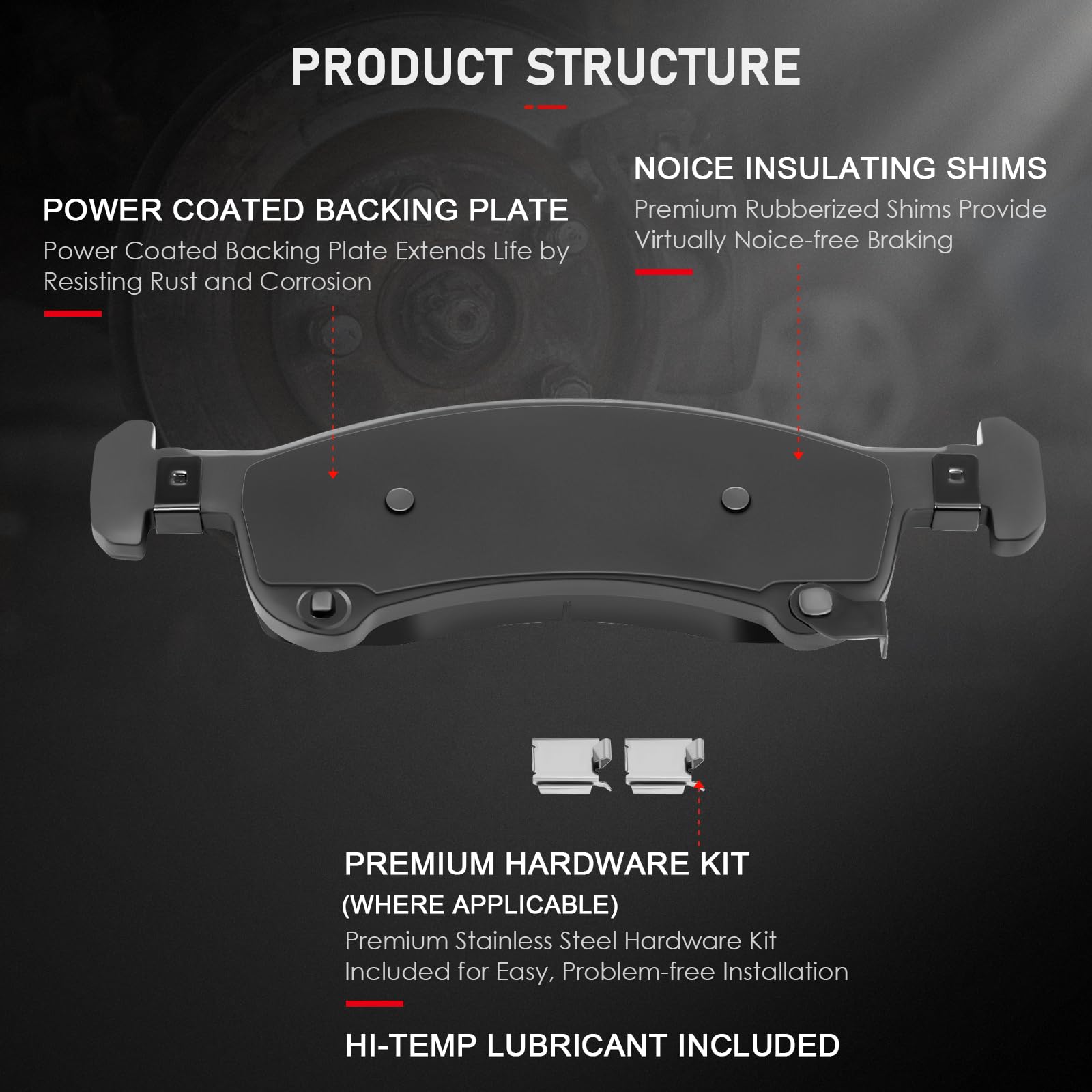 Cciyu D934 Ceramic Front Brake Pad Set Fit For 2002-2006 For Ford Expedition,2002-2006 For Lincoln Navigator