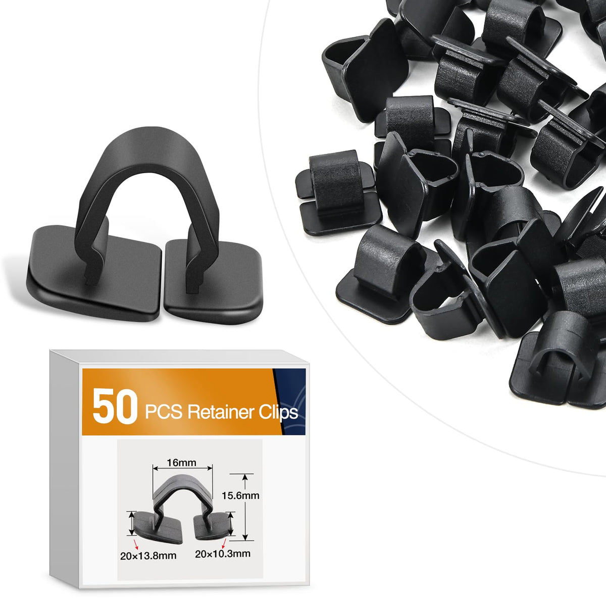 Gooacc 50Pcs Hood Insulator Insulation Pad Liner Retainer Clip Retainer Black Nylon For Audi 1H5-863-849-A01C Volkswagen Beetle