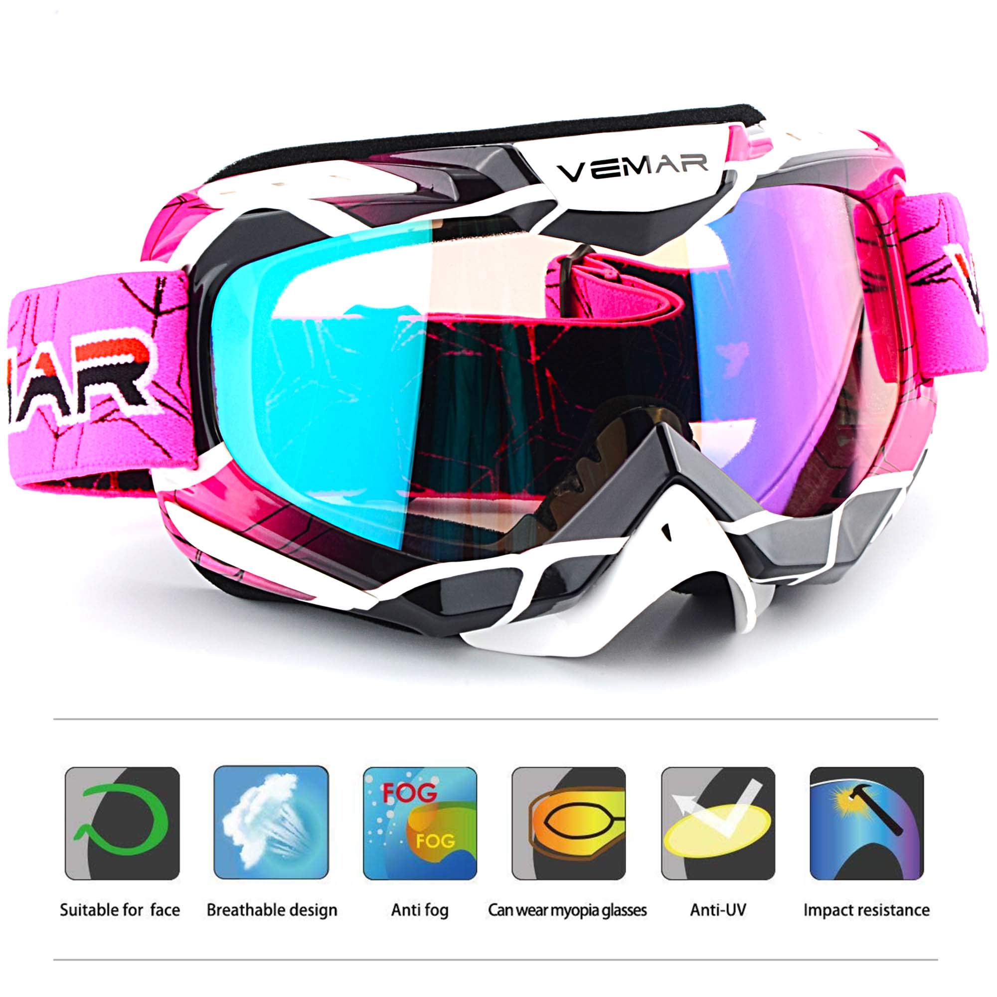 Motorcycle Motocross Goggles Atv Racing Goggles Dirt Bike Tactical Riding Motorbike Goggle Glasses, Bendable Windproof Dustproof