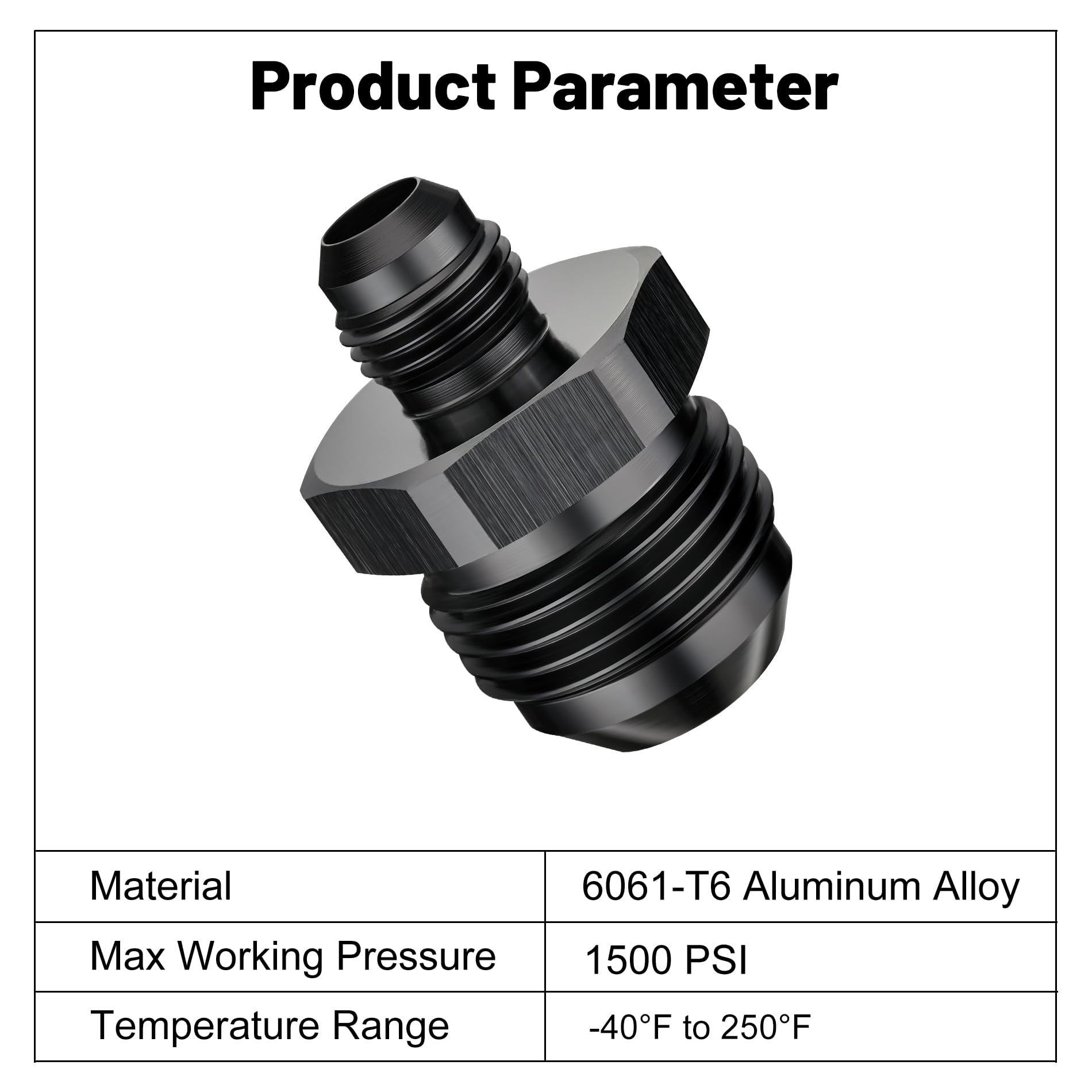 EVIL ENERGY 12AN Male to AN6 Male Flare Reducer Coupler Union Straight Adapter Fitting Black