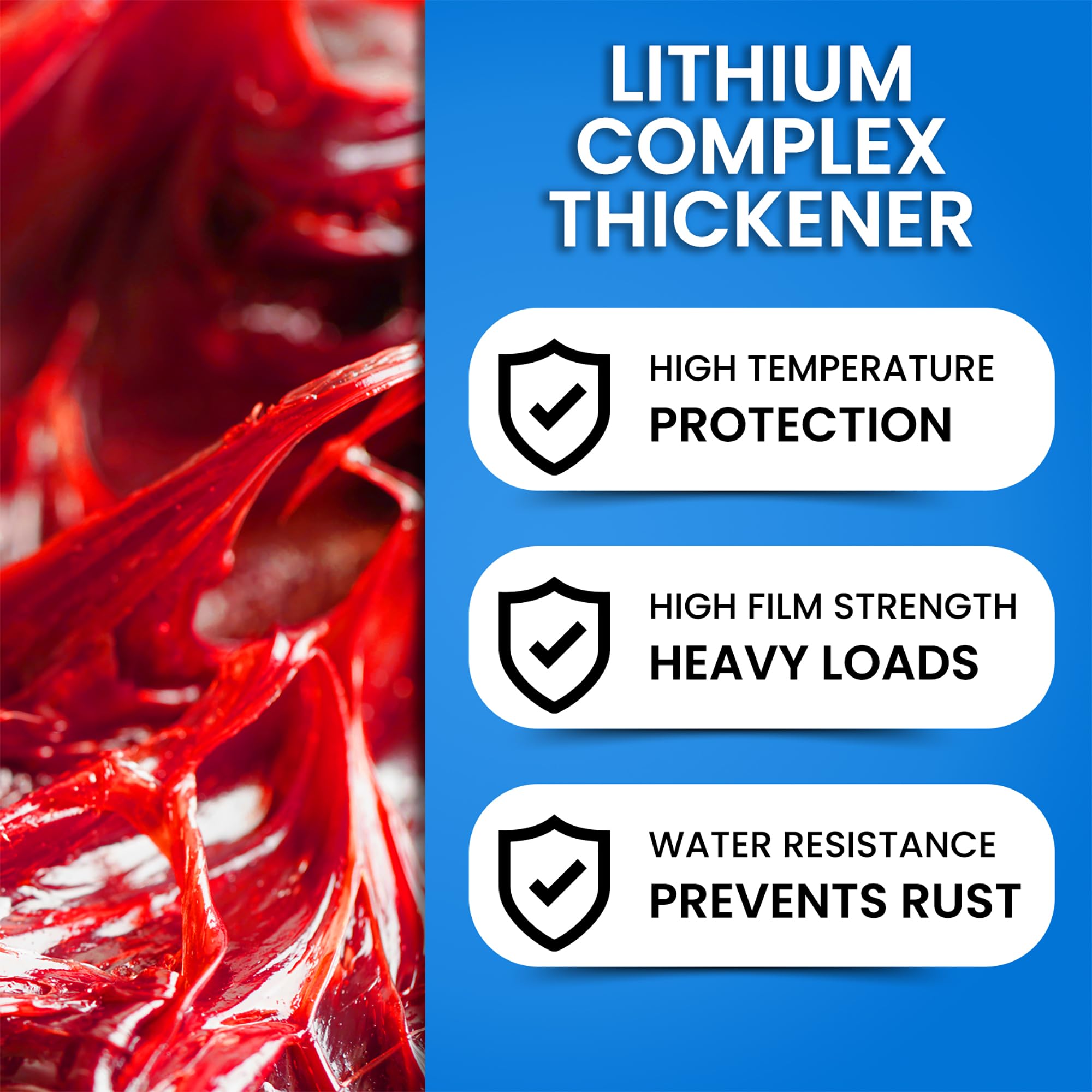 Red And Tacky Lithium Grease Tube | Wheel Bearing | High Temp | Axle | Automotive | Trailer | 5Th Wheel | Ball Joint | Tractor |