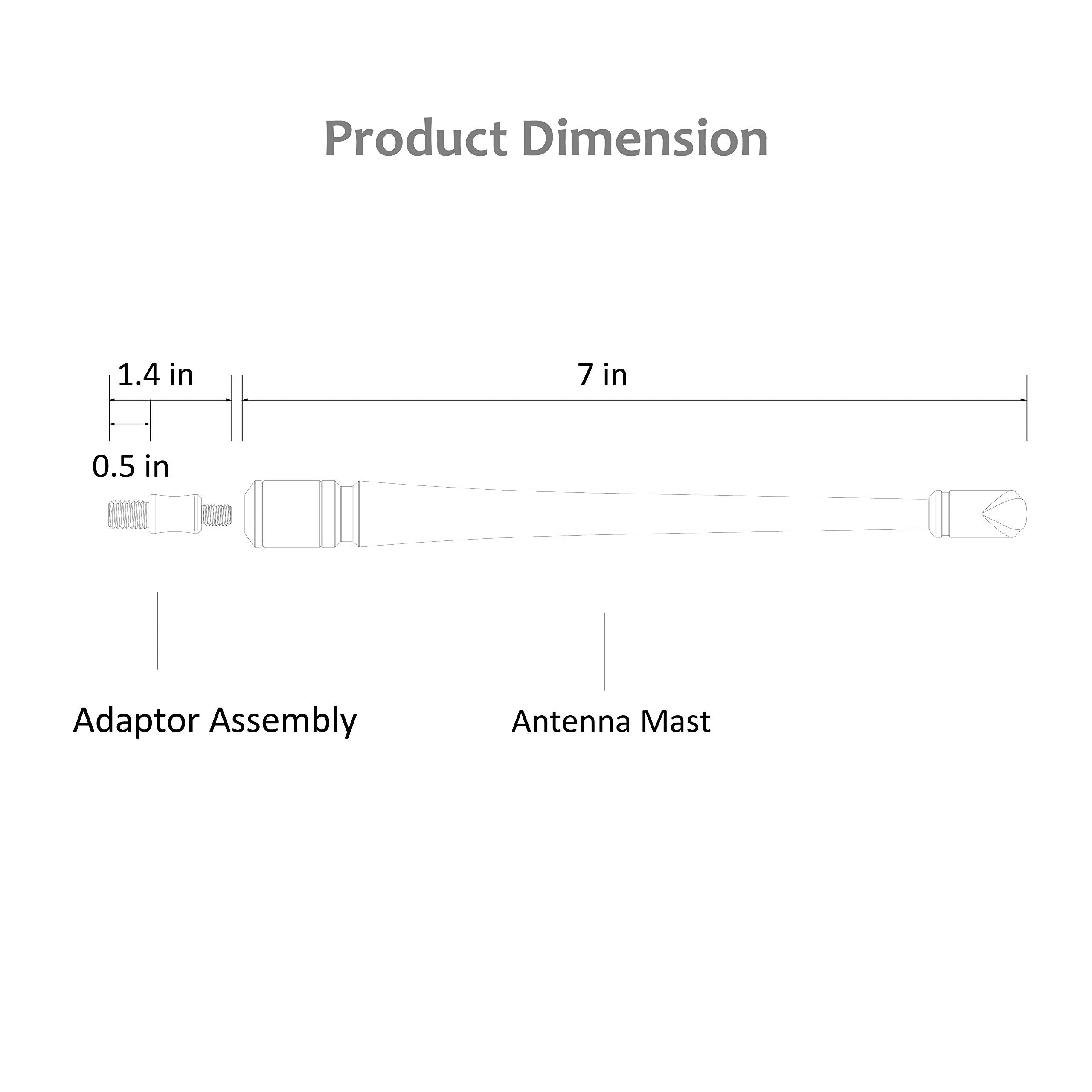 Rydonair Antenna Compatible With Jeep Wrangler Jk Jku Jl Jlu Rubicon Sahara Gladiator 2007-2024 | 7 Inches Rubber Antenna Replac