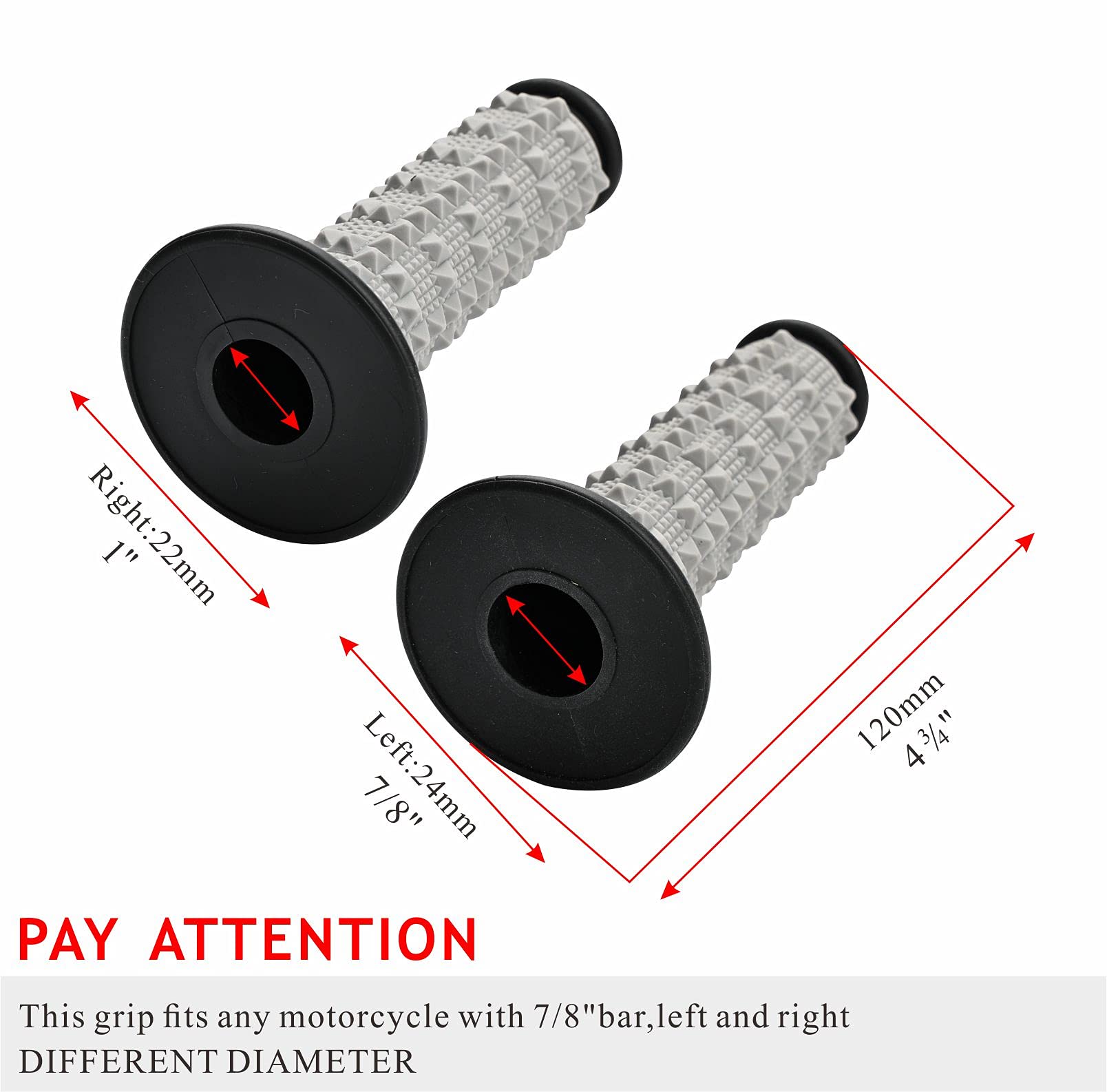 Mayspare 7/8'' Motorcycle Handlebar Grips 22Mm 28Mm For Apollo 125Cc 250Cc For Yamaha Honda Suzuki Kawasaki Dirt Pit Bike Univer