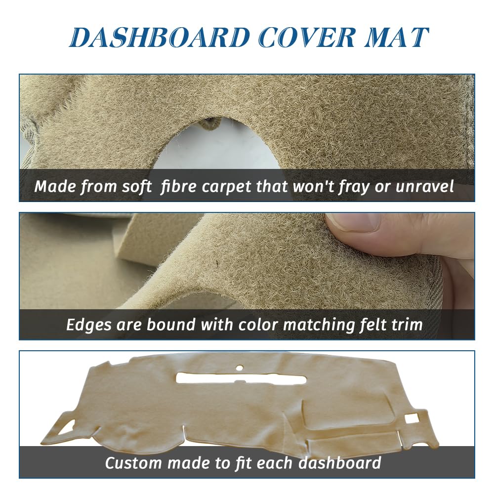 KEDAKEJI Dashboard Cover Mat Pad Custom Compatible with 2007-2013 Chevrolet Silverado GMC Sierra with Two Glove Boxes Dash Cover