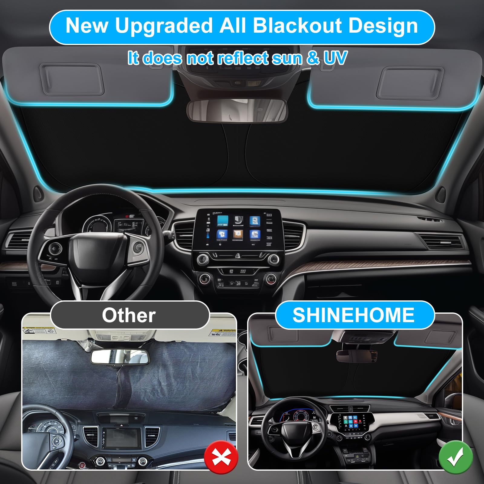 Shinhome Windshield Sun Shade For 2023 2024 2025 Honda Crv Suv, Lx, Ex, Exl, Sport, Sport-L, Sport Touring Hybrid, Front Window