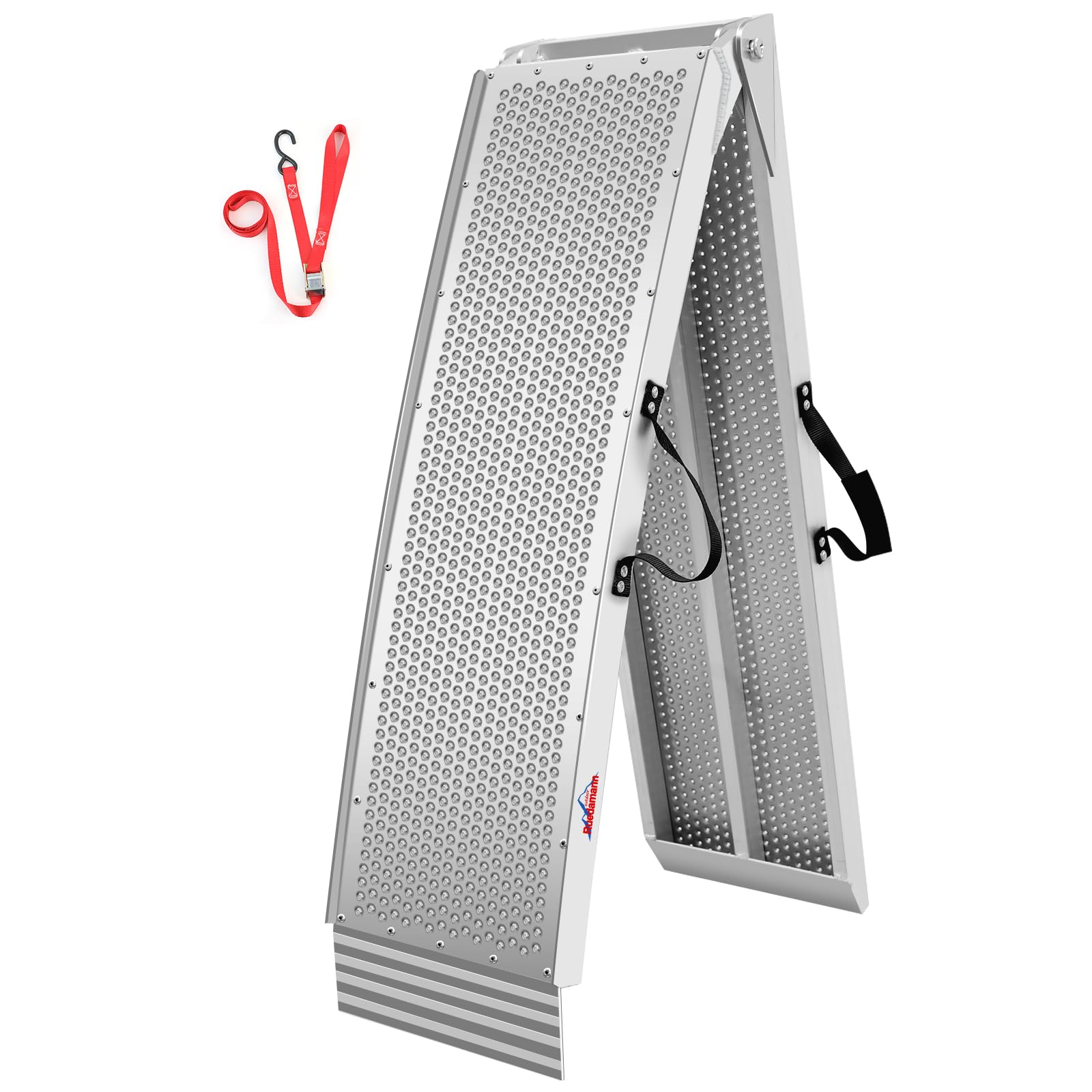 Ruedamann 7.5'L  11'' W Folding Loading Ramp, 750 Lbs Capacity, Aluminum Portable Atv Utv Ramp/Motorcycle Ramp/Truck Ramp For Di