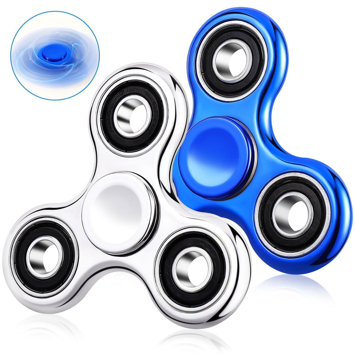 Gigilli 2Pcs Fidget Spinner For Kids Adults, Stress Relief Sensory Fidget Toys, Anxiety Fidget Spinners Adhd Autism Birthday Val
