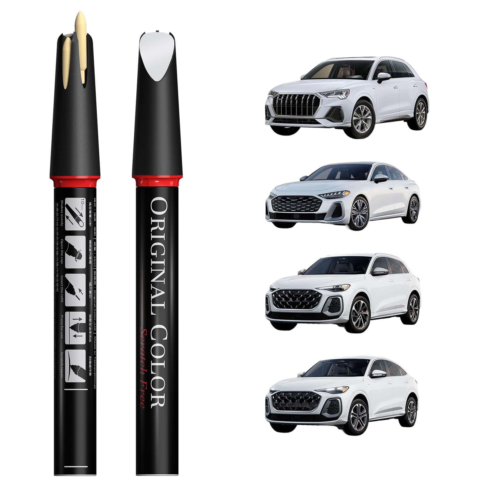 Carhoo LS9R/2Y Glacier White Metallic Suitable for Audi Exact Match Touch Up Paint Pen Car Scratch Repair - Genuine Custom Color