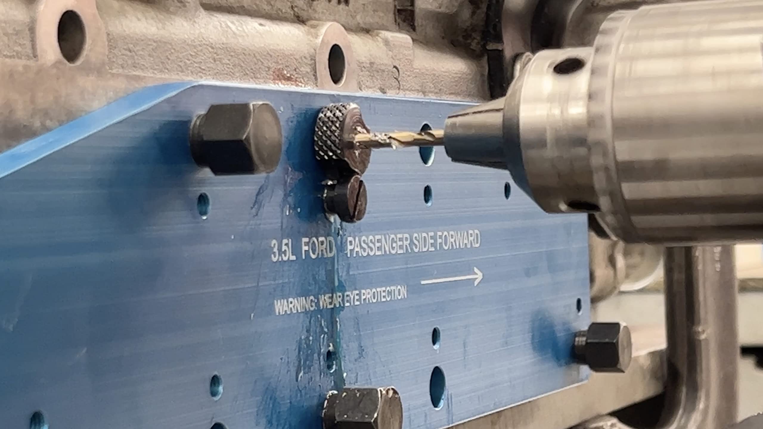 Lisle 72610 Manifold Drill Template For Ford 3.5L Ecoboost, Blue