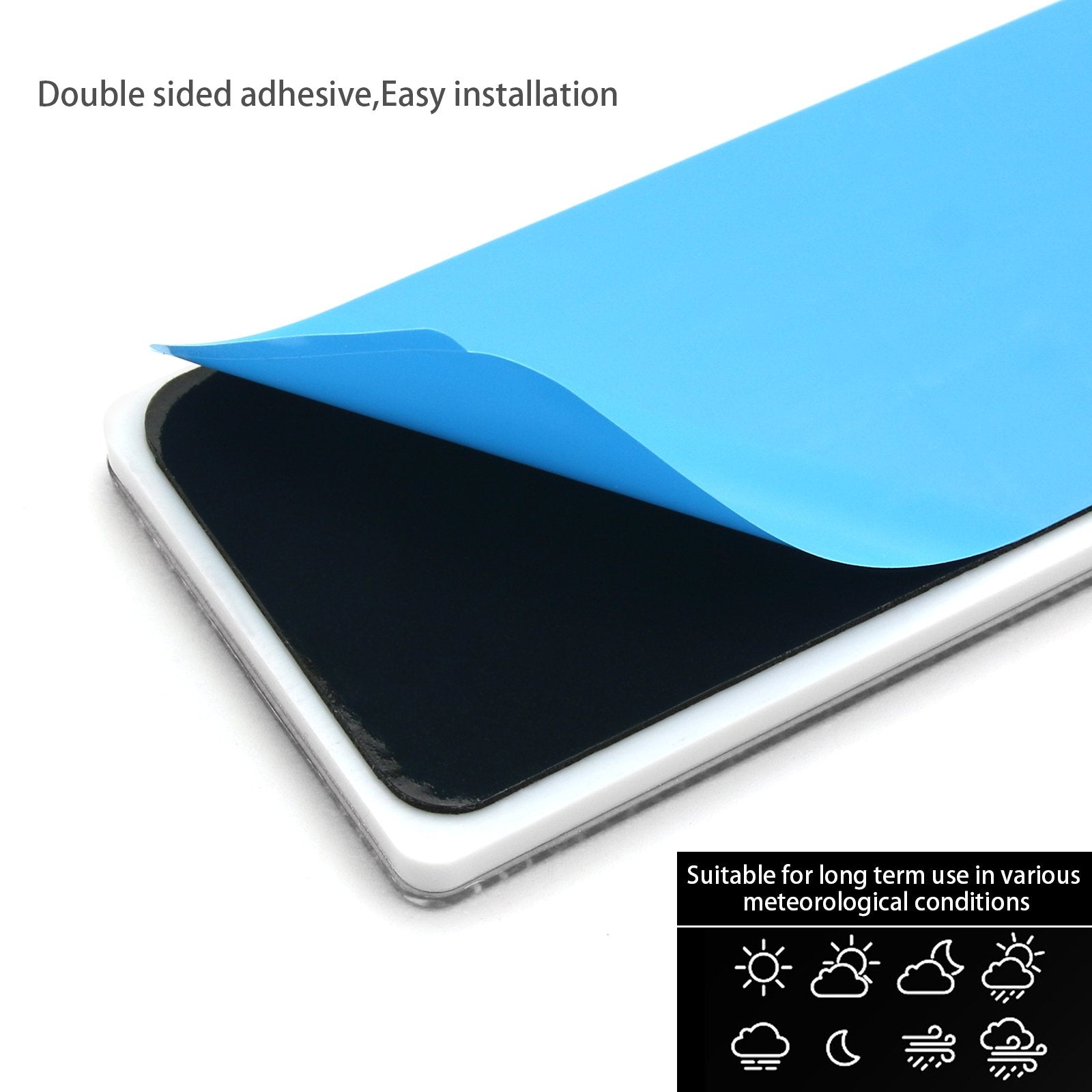 12Pcs Plastic Rectangular Stick-on Reflector Sticker (White/12Pcs, 5.91 x 1.97 in)