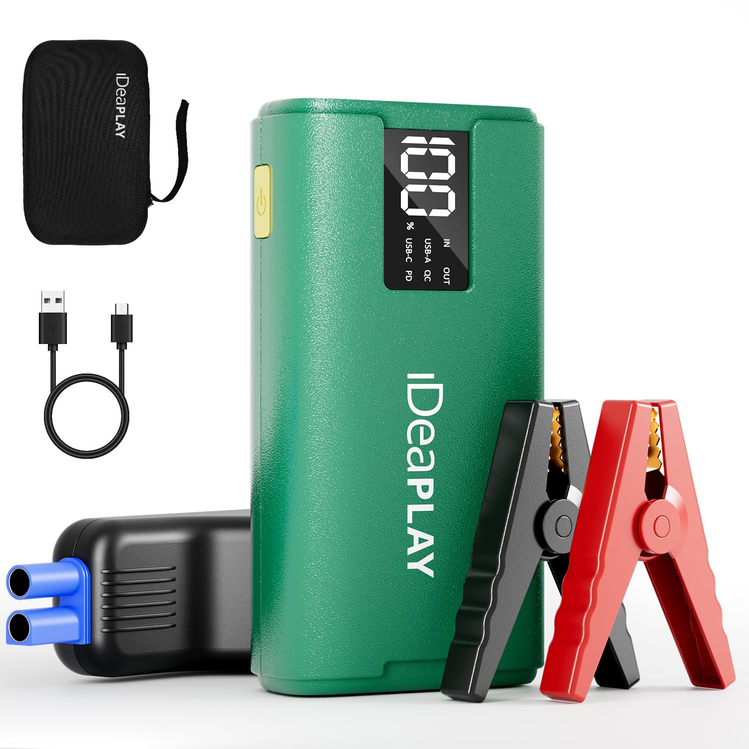 Ideaplay J10 Jump Starter, 2000A 12V Car Battery Jump Starter Portable For Up To 8.0L Gas And 7.0L Diesel Engine, Jump Box With