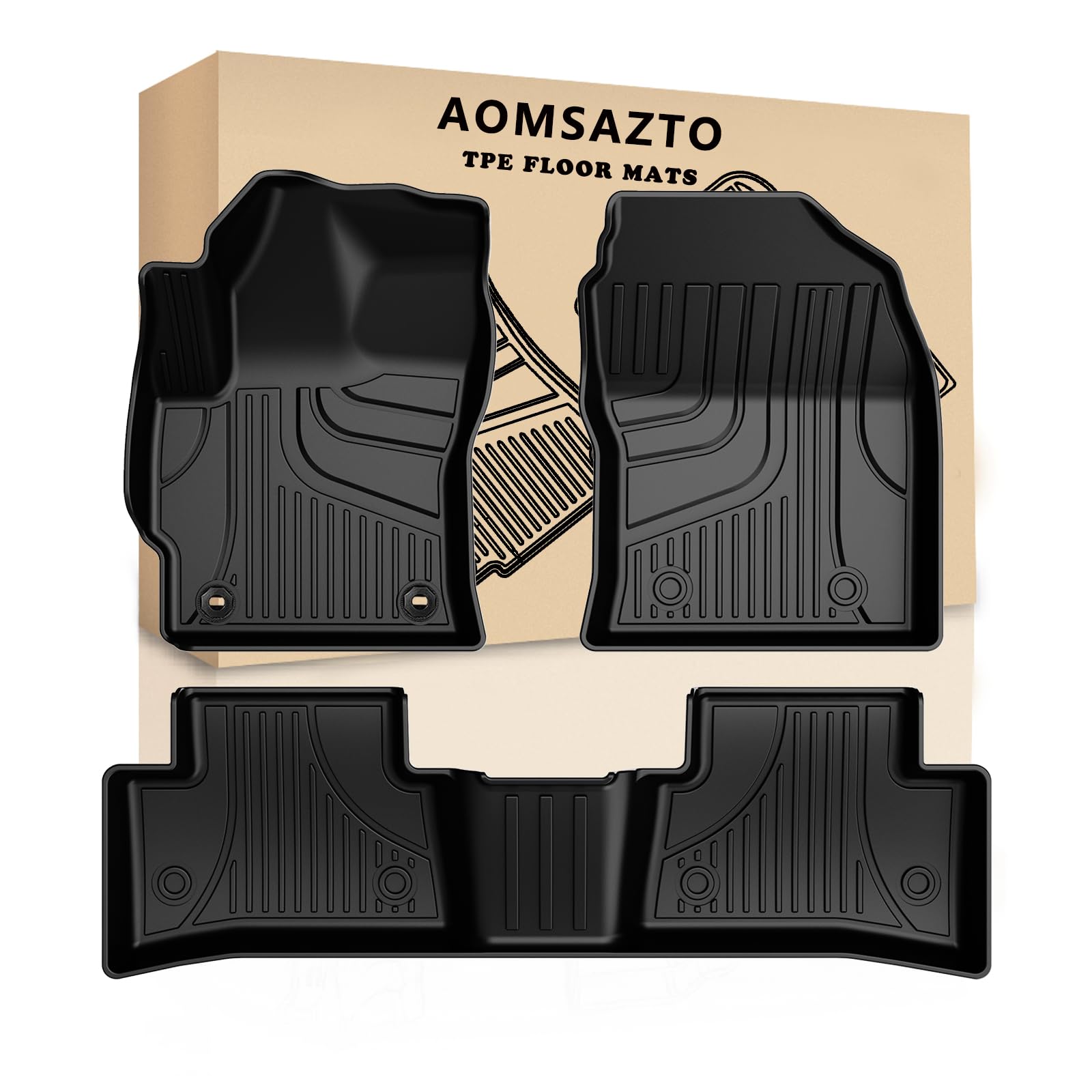 Aomsazto All Weather Floor Mats Compatible With 2022-2025 Toyota Corolla Cross Fwd, Heavy Duty Tpe All Weather Car Floor Mats, A