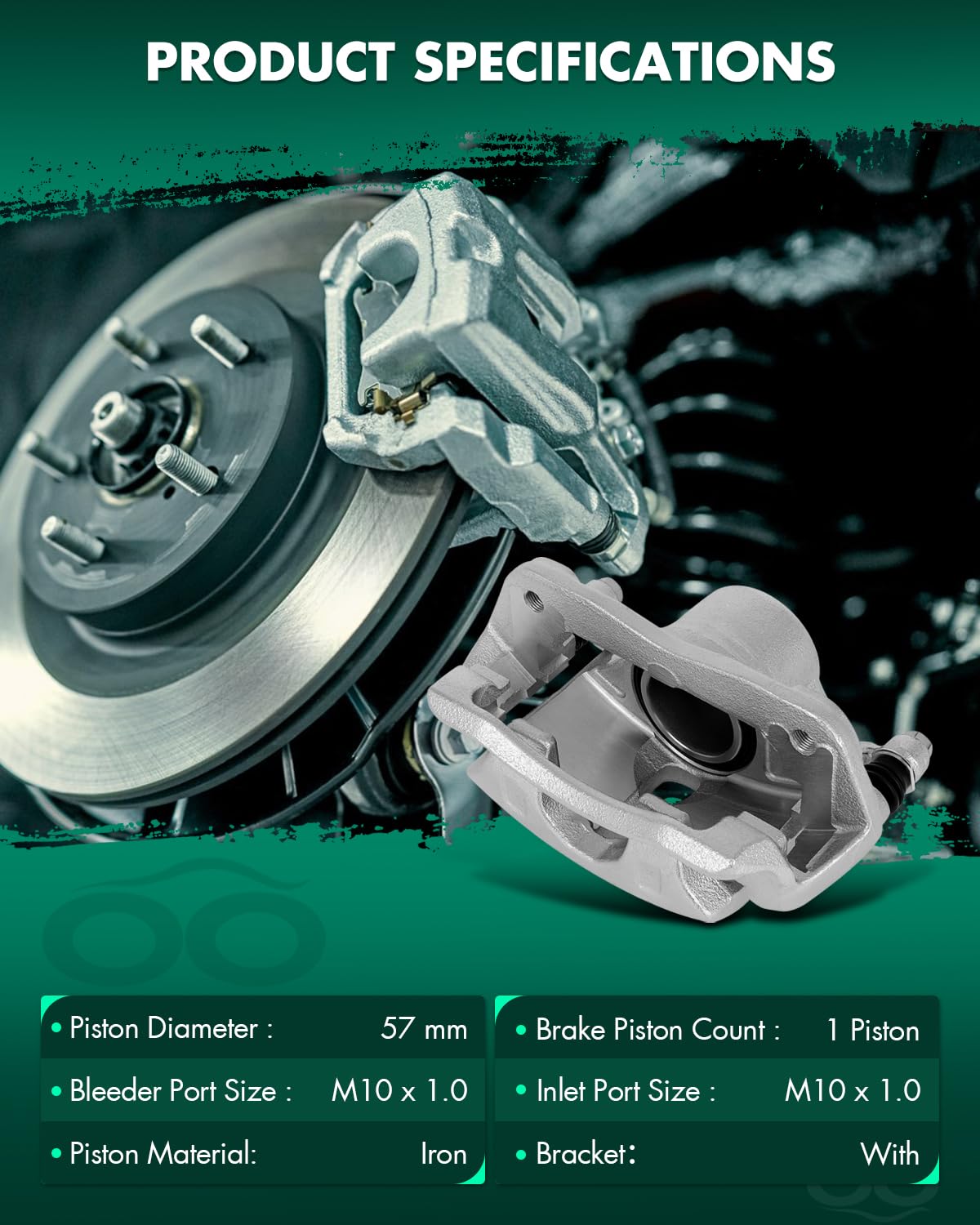 Scitoo Front Left Brake Caliper With Bracket 19B2660 Compatible For Acura Ilx 2013-2015, For Honda Civic 2013-2021, For Honda Cr