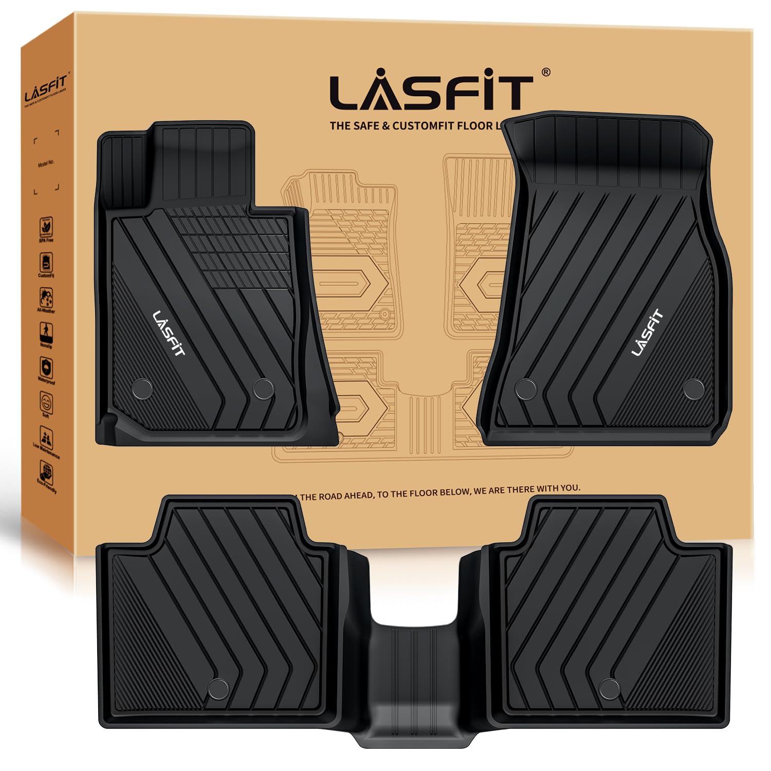 Lasfit Floor Mats 2019-2023 2024 2025 For Bmw 3 Series G20 3 Series 330I 330E M3 M340I Accessories Sedan Only, Custom Fit Tpe Al