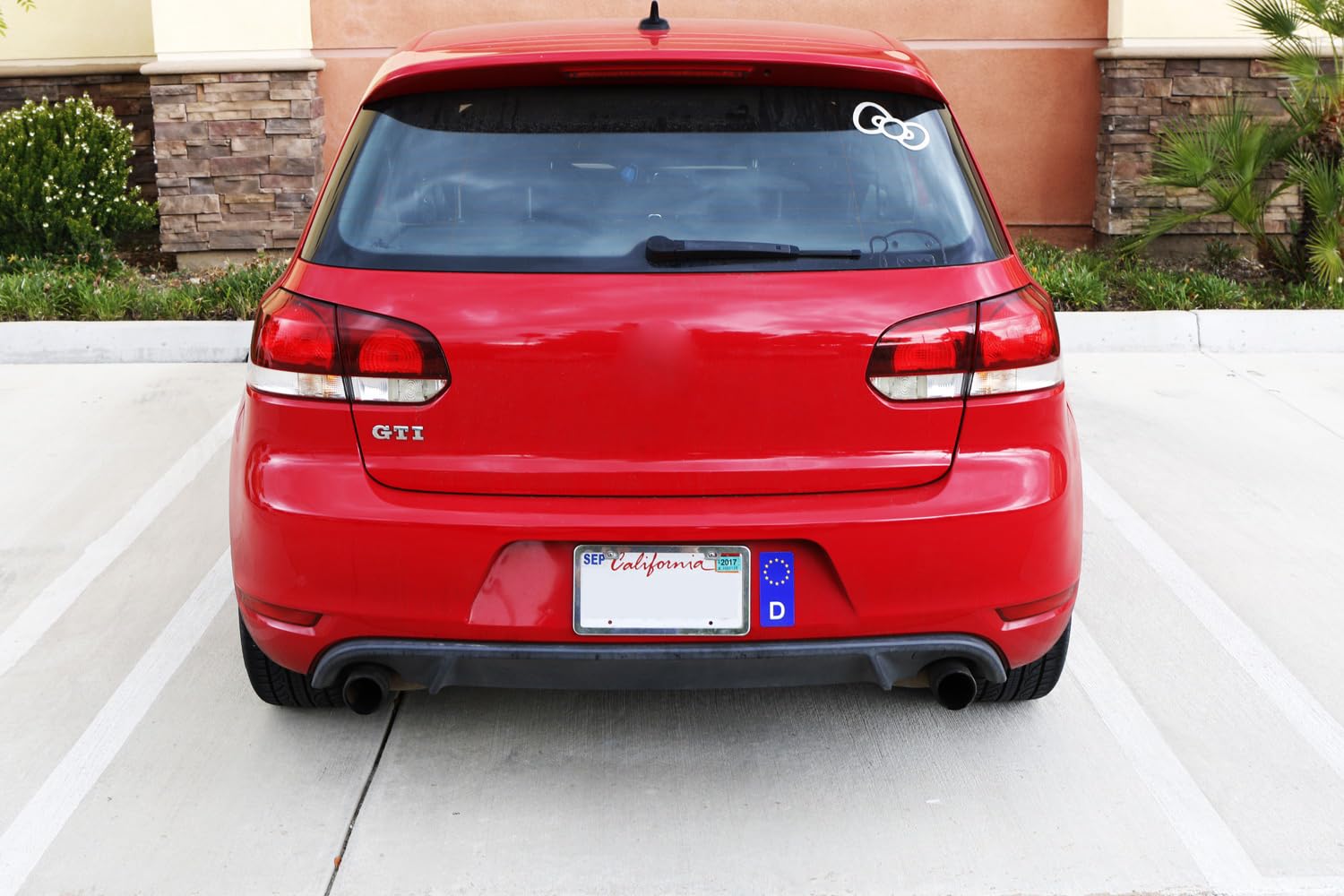 Ijdmtoy European Union Eu Deutschland Germany Style Rear Bumper, Trunk, License Plate Side Bar Aluminum Sticker Badge