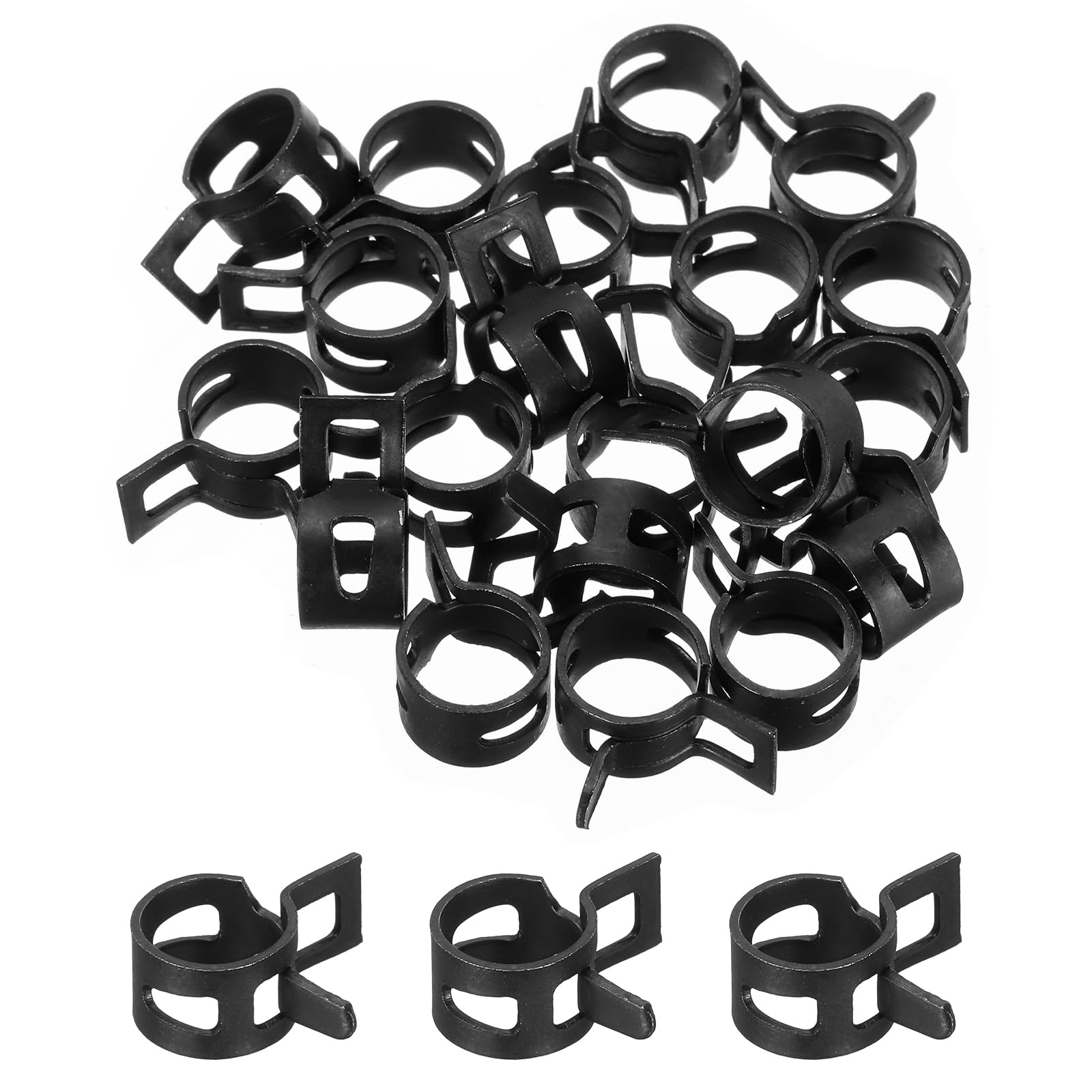MECCANIXITY 20 Pcs Fuel Line Clamps Spring Band Hose Clamps, 10mm Silicone Air Tube Vacuum Hose Water Pipe Low Pressure Clamps A