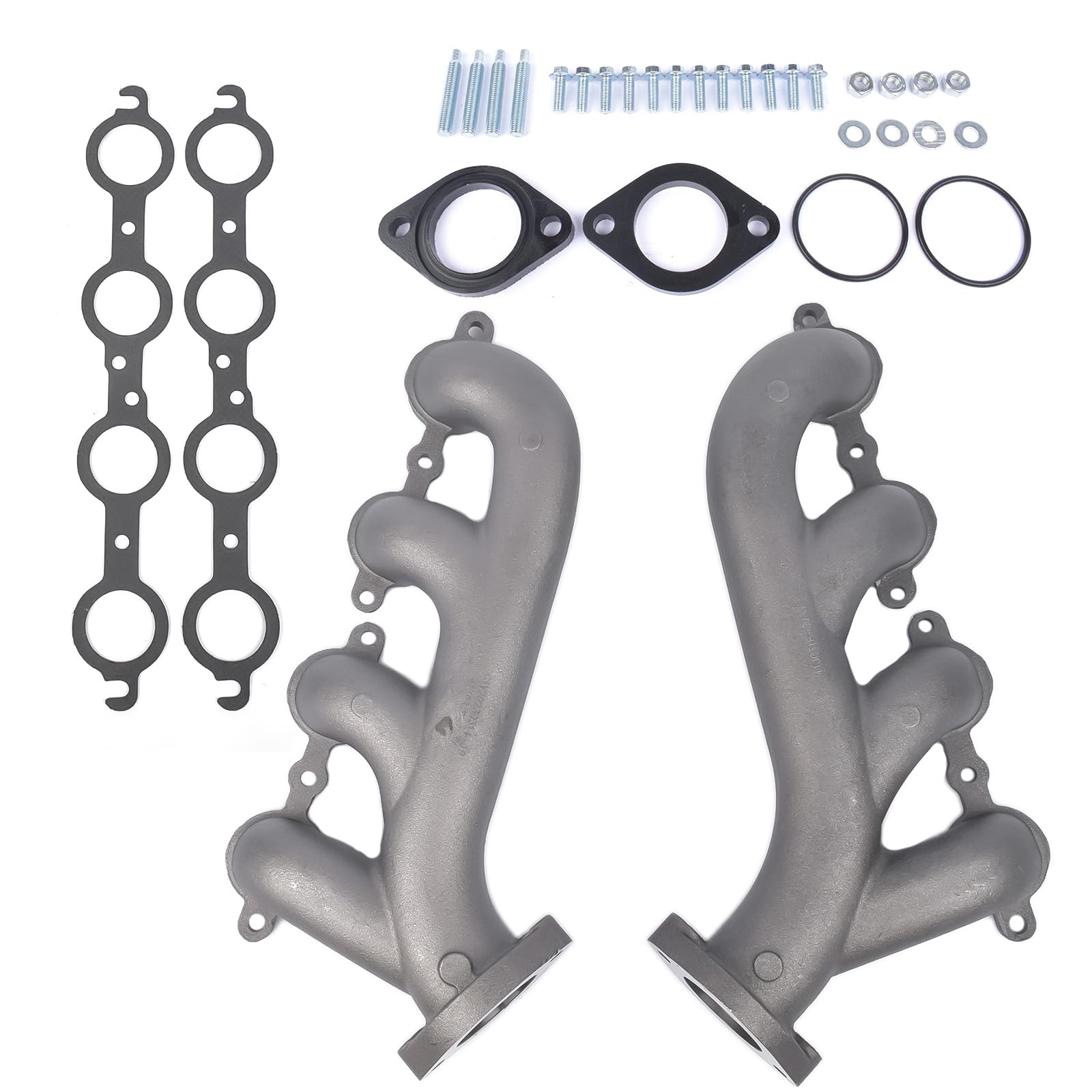 NEWZQ LS Swap Cast Iron Manifold 9988-R-BLEM Replacement for Chevy LS1 LS2 LS3 4.8L 5.3L 6.0L