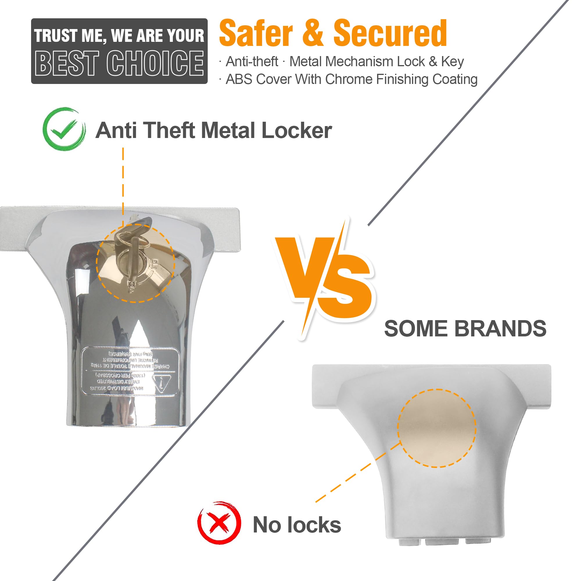 Autekcomma Heavy Duty Chrome Finishing Upgraded Roof Rack Crossbar Compatible For Grand Highlander 2024 All Grades.Max 260Lb Loa