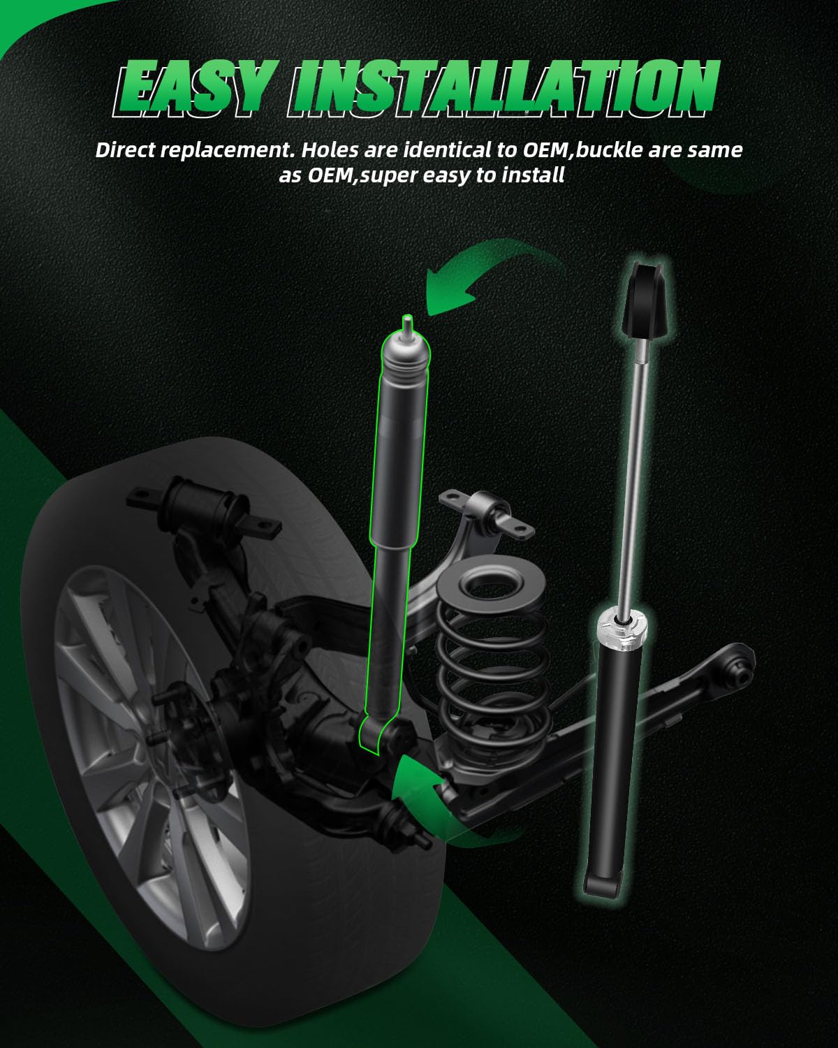 Shocks,Scitoo Rear Gas Struts Shock Absorbers Fit For 2000 Bmw 323Ci 328Ci,2001-2006 Bmw 325Ci 330Ci,2001-2005 Bmw 325I 330I 330