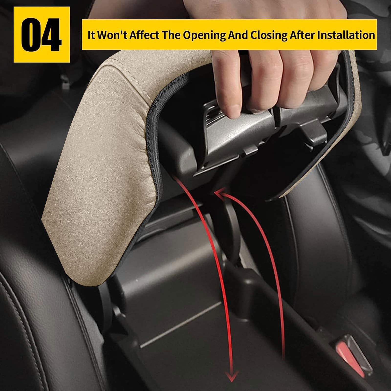 Aomsazto Beige Armrest Console Covers For Crv Honda 2017-2022 Leather Console Pad