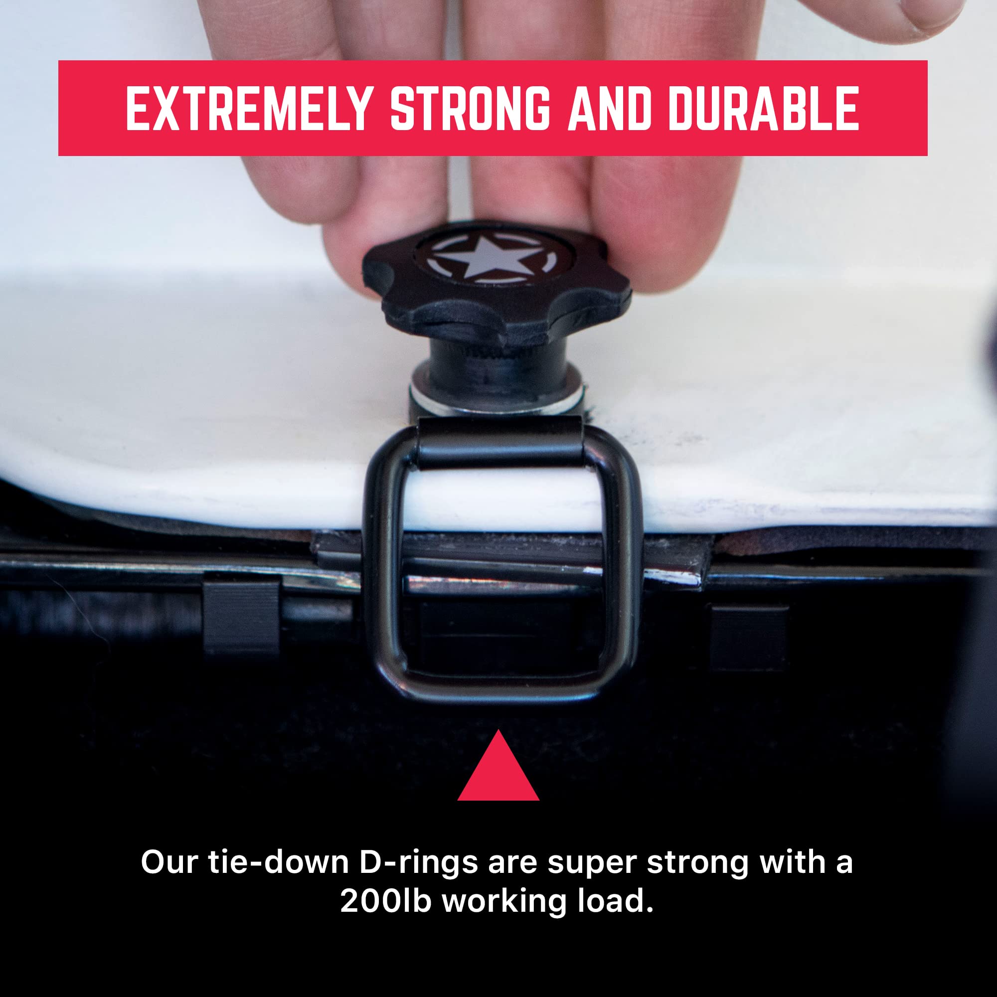 Tie Down D Ring Set, Easy-to-Install Truck Tie Downs, Compatible with Cargo Cover Mounts, Heavy-Duty Jeep Wrangler Accessories f