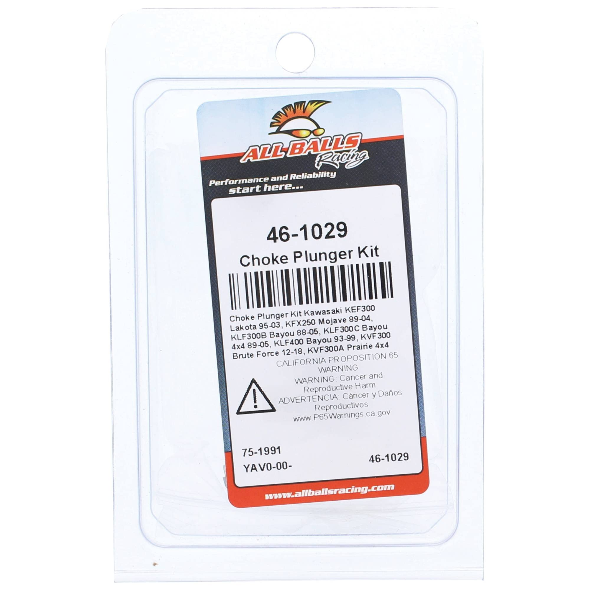 All Balls Choke Plunger Kit (46-1029) for Kawasaki KEF300 Lakota 1995 1996 1997 1998 1999 2000 2001 2002 2003, KLF400 Bayou 1993