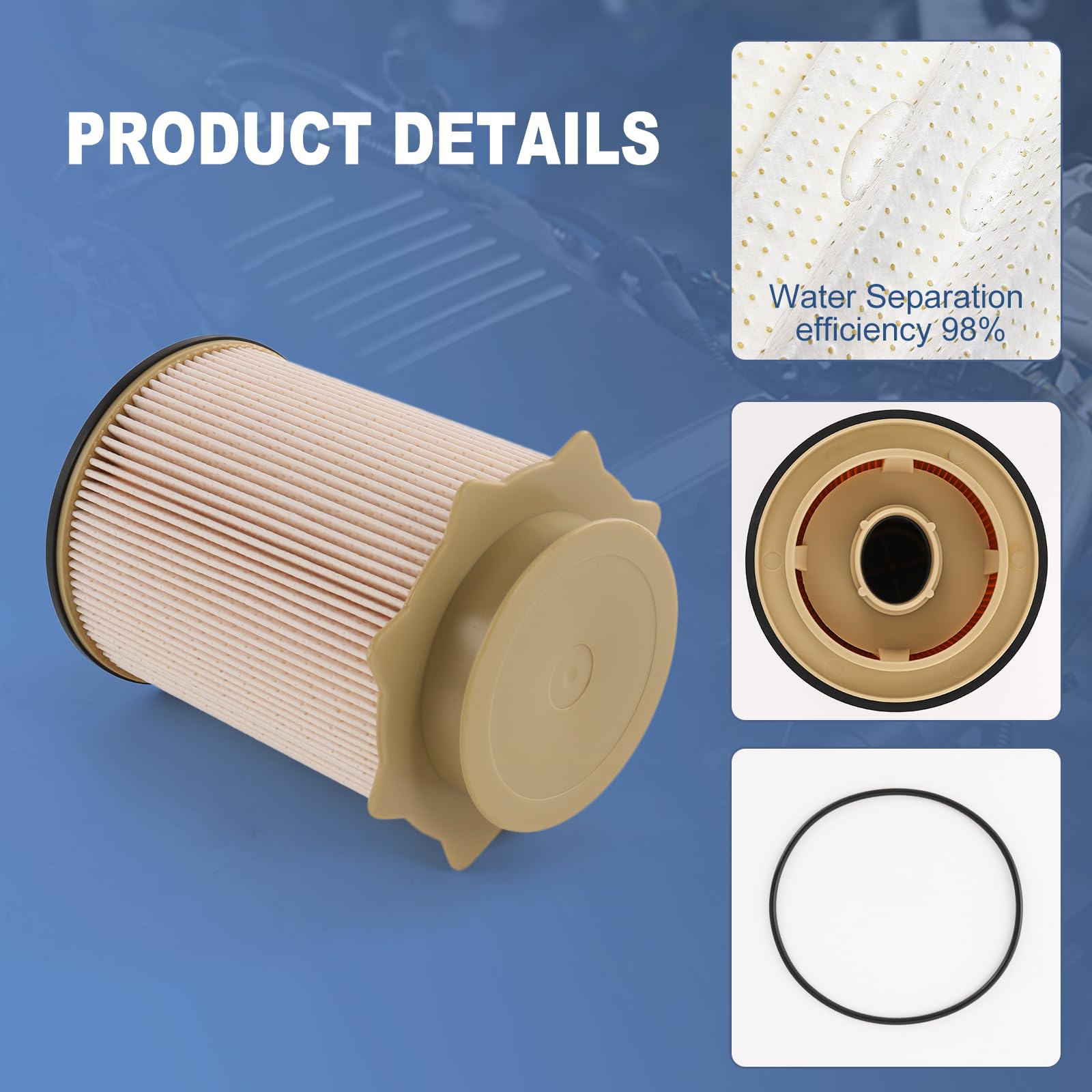 Carmocar Fuel Filter 68157291Aa Replacement For 2010-2017 Dodge Ram 2500, 3500, 4500, 5500 6.7L Cummins Turbo Diesel Engines