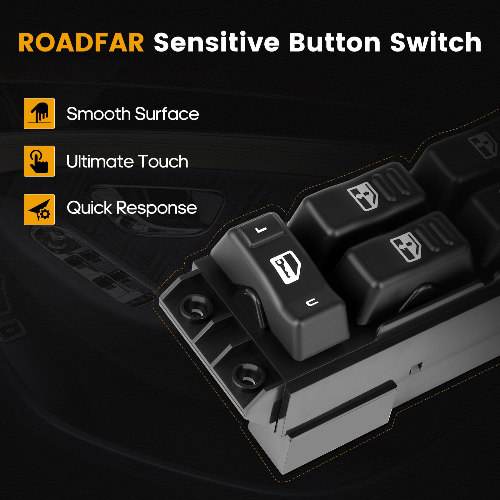 Roadfar Window Switch Power Window Switch Master Control Power Window Switch Front Driver Side Replacement Parts Fits For 2000-2002 Chevrolet 2000-2002 Gmc 15062650