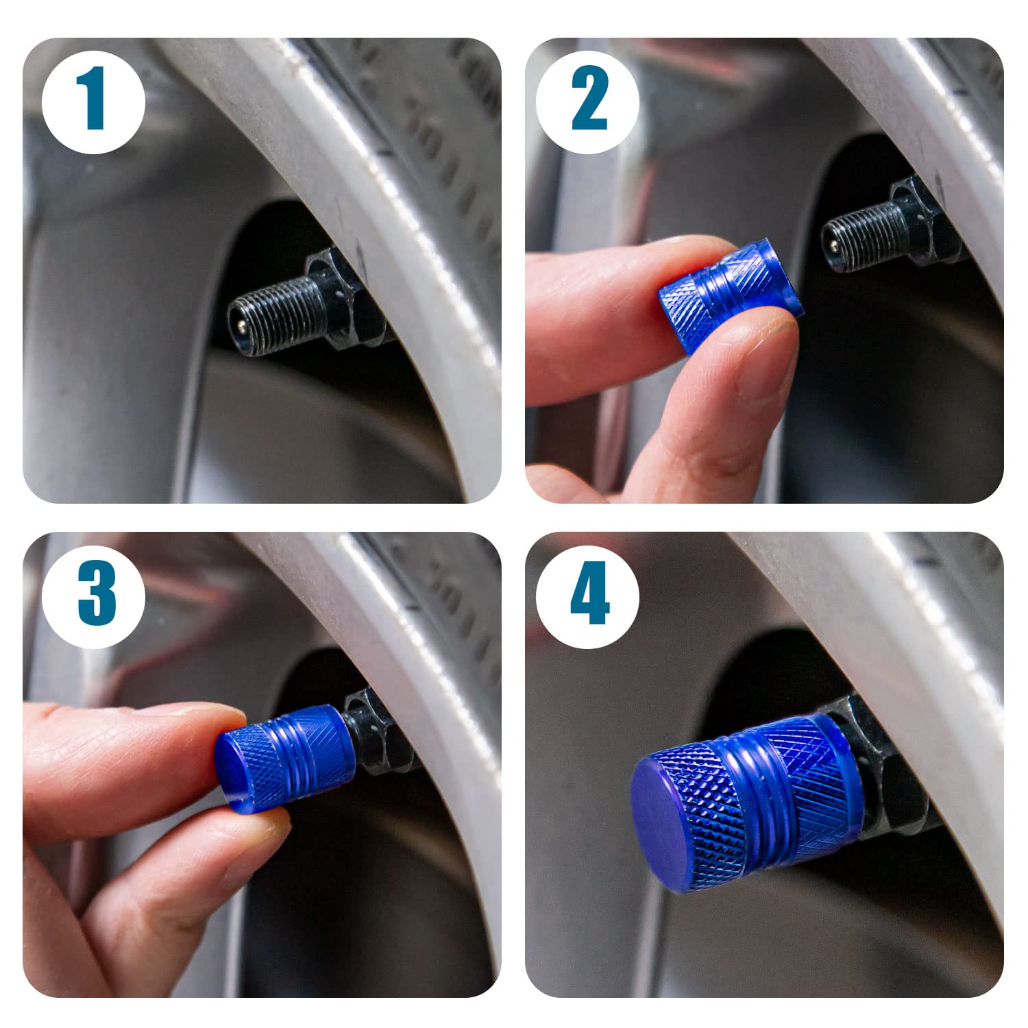 Tire Valve Stem Caps For Car Tires Air Caps Cover 8 Pack Corrosion Resistant Premium Alloy Leak-Proof Universal For Suv Truck Mo