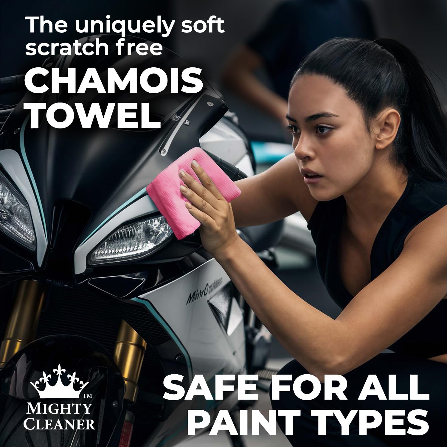 Premium 2Pk Mini +1 Free Shammy Cloth - Super Absorbent Chamois Towel - Reusable Scratch-Free Car Drying Towel - 17'X13'