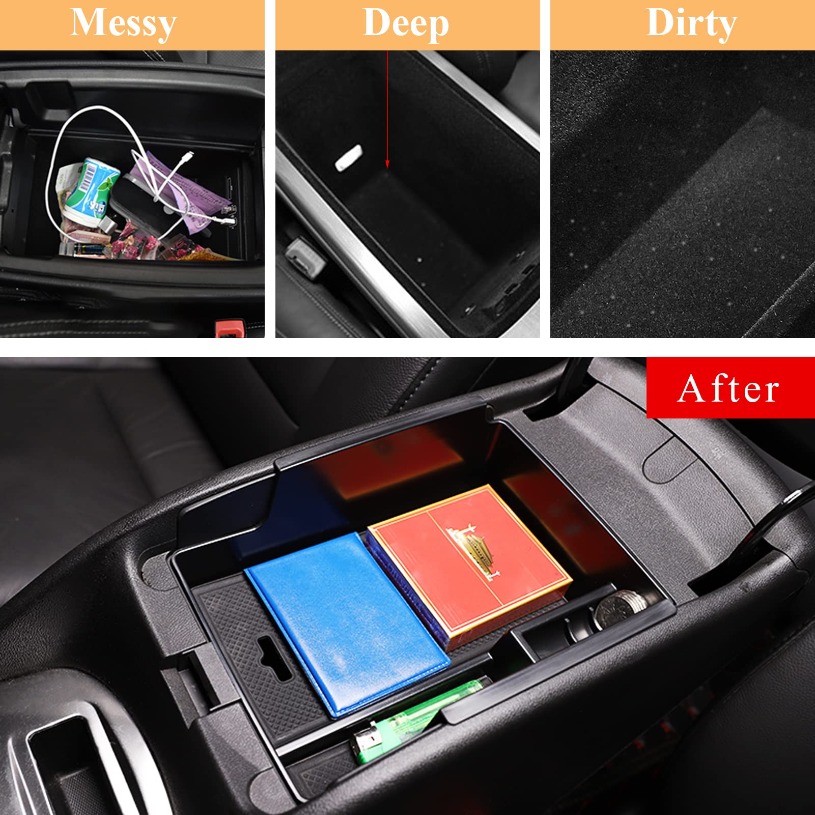 TTCR-II Center Console Organizer Tray for Chevy Malibu 2016-2025, Durable Design, Perfect Fit for Models 2016-2025