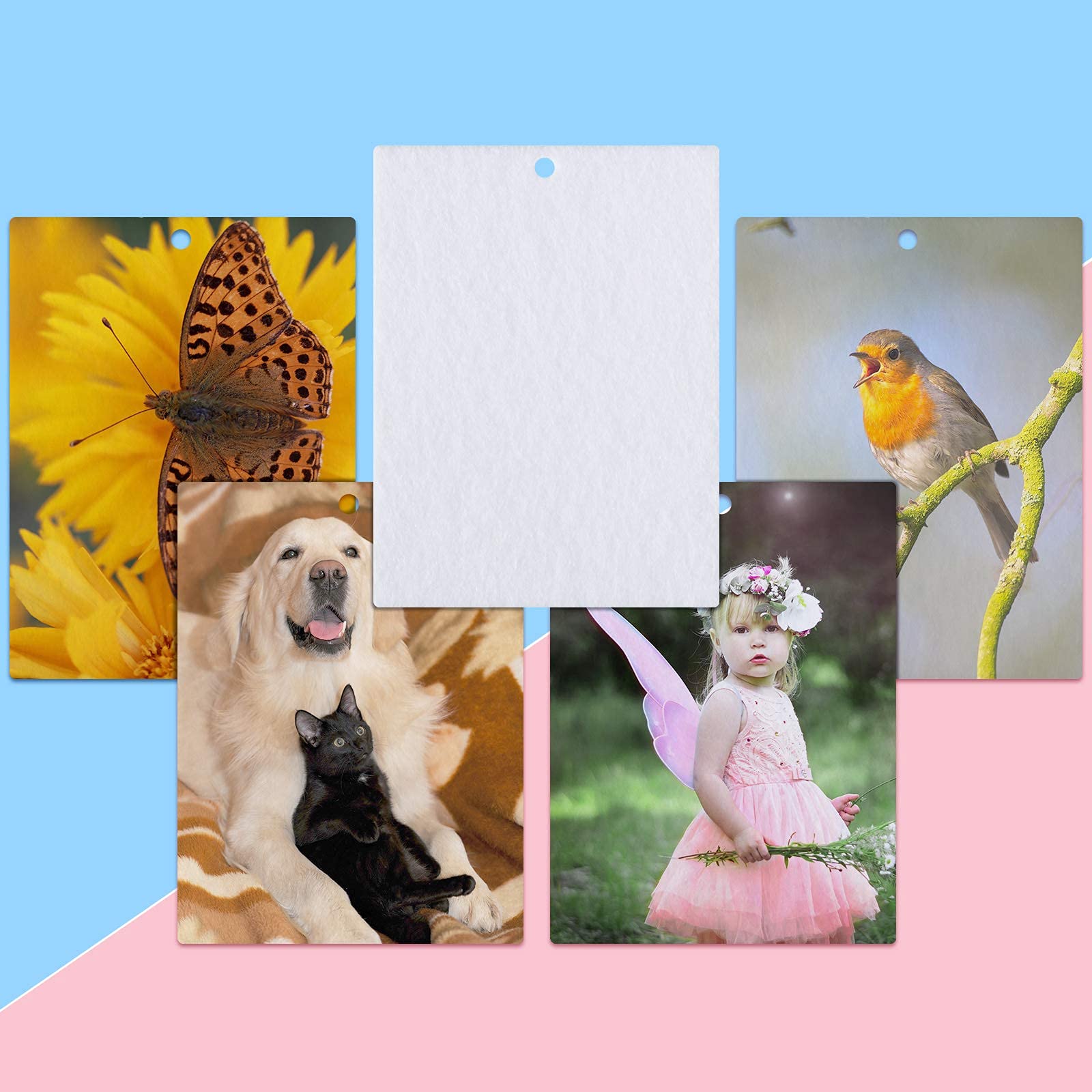 100 Pieces Sublimation Air Freshener Sheets Car Scented Hanging Sheets Felt Air Freshener Rectangle Fragrant Sheets With 100 Pie