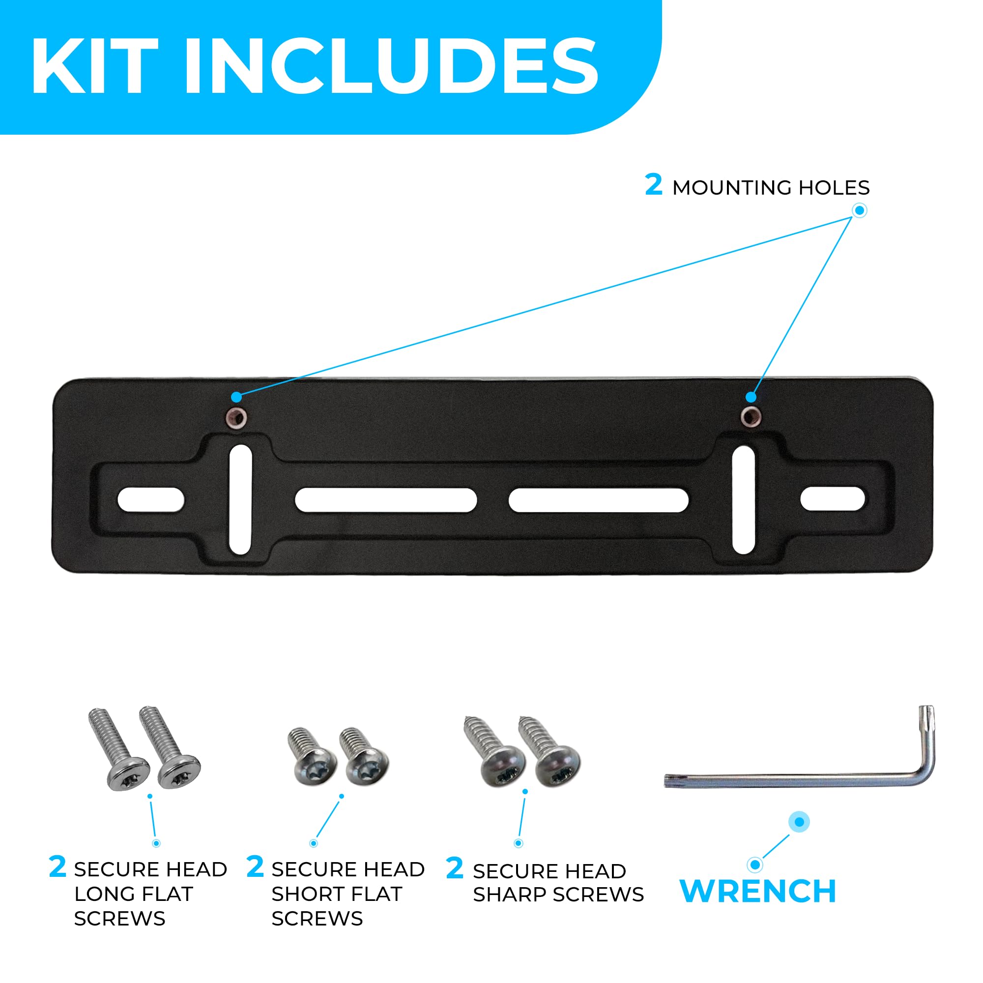 Tn Trunknets Inc Front Bumper License Plate Mounting Bracket For Audi + Screws & Wrench Kit