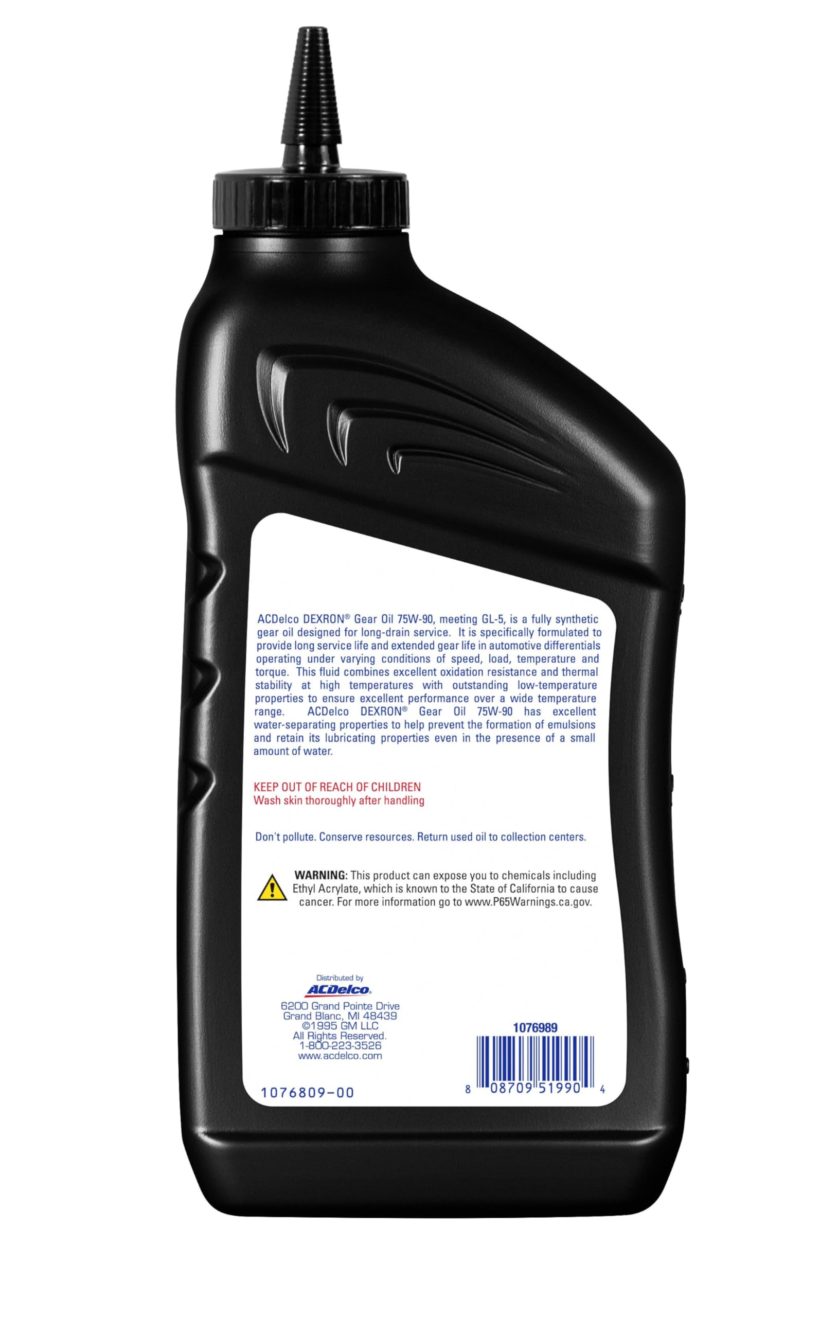 Acdelco Gm Original Equipment 10-4108 Dexron 75W-90 Gear Oil - 32 Oz