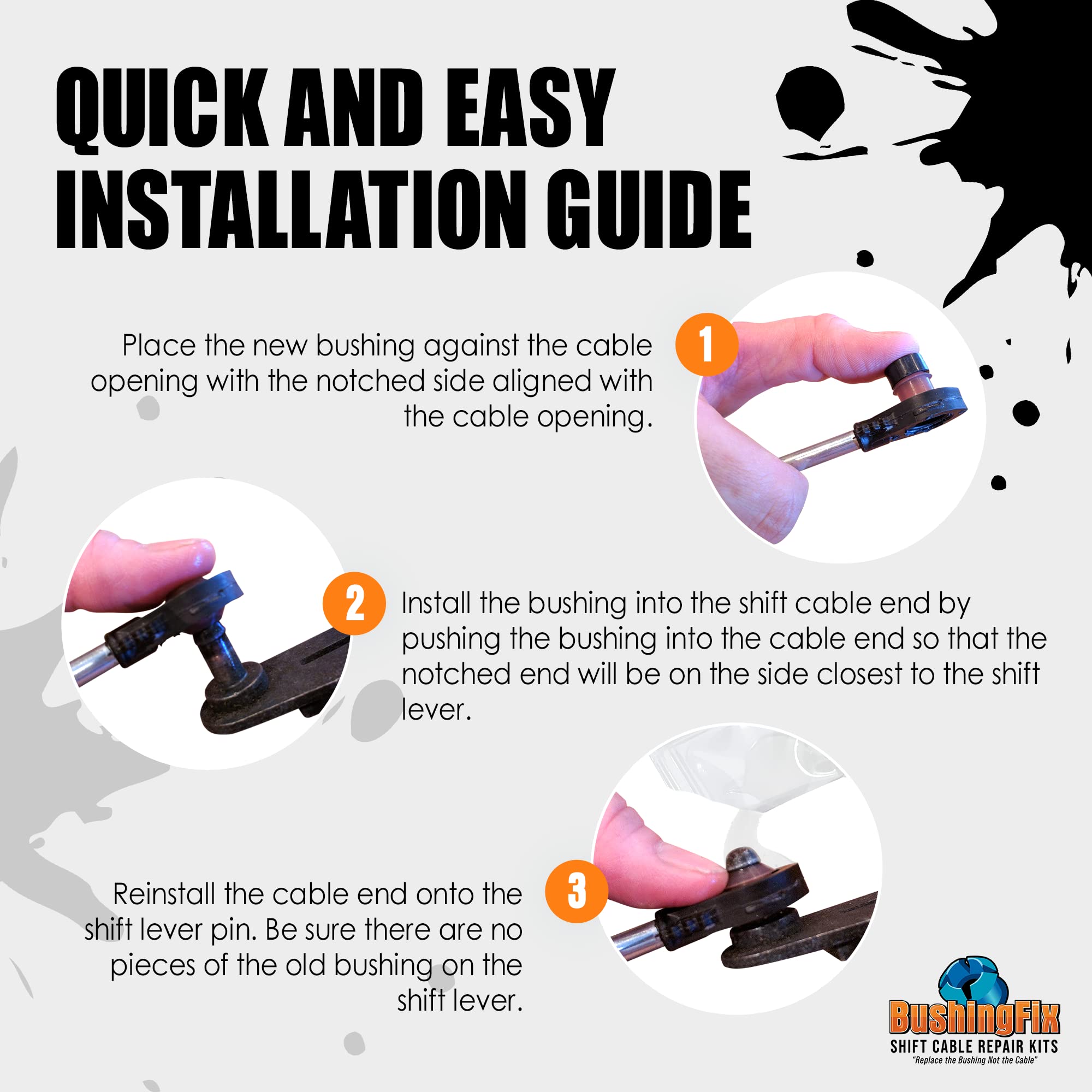 Bushingfix Bp1Kit - Automatic Transmission Shift Cable Bushing Repair Kit, Replacement Shifter Cable Bushing, Quality Transmission Repair Kit, Compatible With Nissan, Toyota, Hyundai, And Other Brands