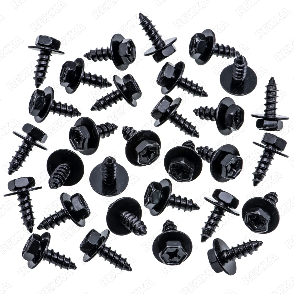 Rexka 30Pcs Bumper Cover Splash Shield Mud Guard Screw Bolt For Toyota Lexus 90159-60498 Rav4 Avalon Camry Highlander Prius Es30