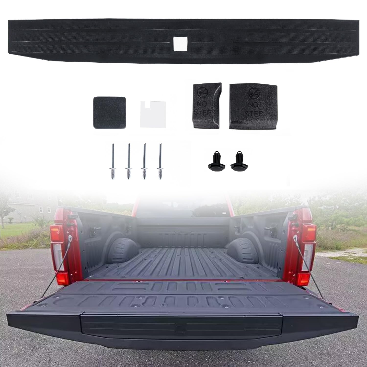 RANSOTO Tailgate Molding Trim Compatible with 2017 2018 2019 2020 2021 2022 Ford F250 F-250 F350 F-350 F450 F-450 Super Duty Fle