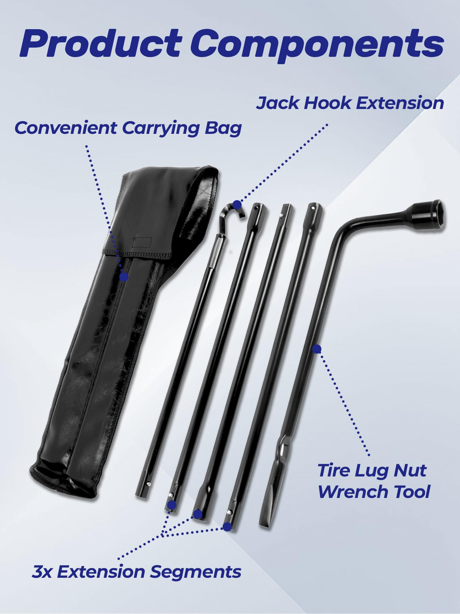 Xongjojo Spare Tire Tool Kit with Tire Jack Handle and Wheel Lug Wrench Compatible with 2007-2021 Tundra 2008-2021 Sequoia