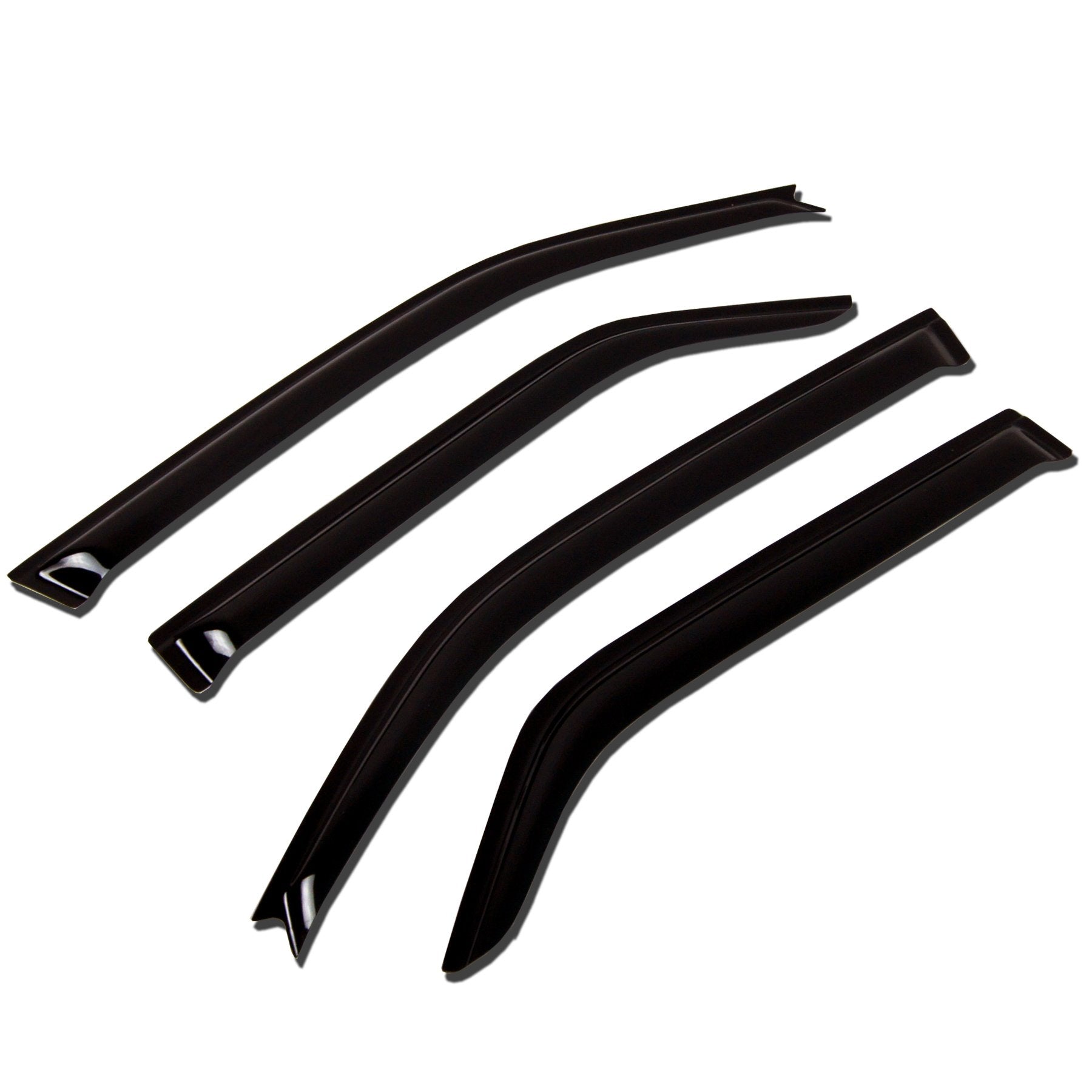 TuningPros WV-050-2 Window Visor Deflector Rain Guard Dark Smoke 4-pc Set