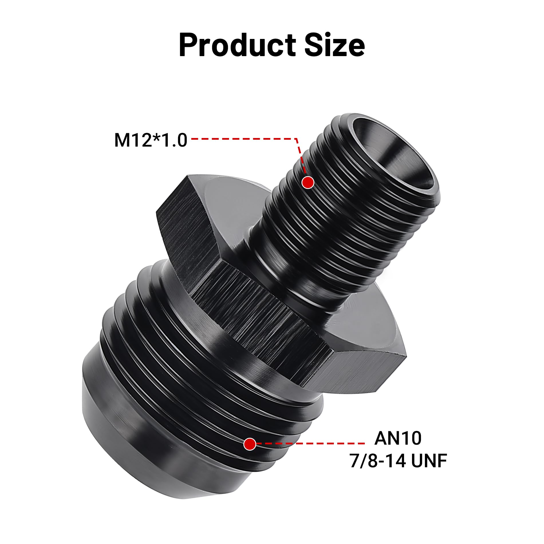 Evil Energy 10An Male Flare To M12 X 1.0Mm Male Metric Fitting Adapter Aluminium Alloy 2Pcs