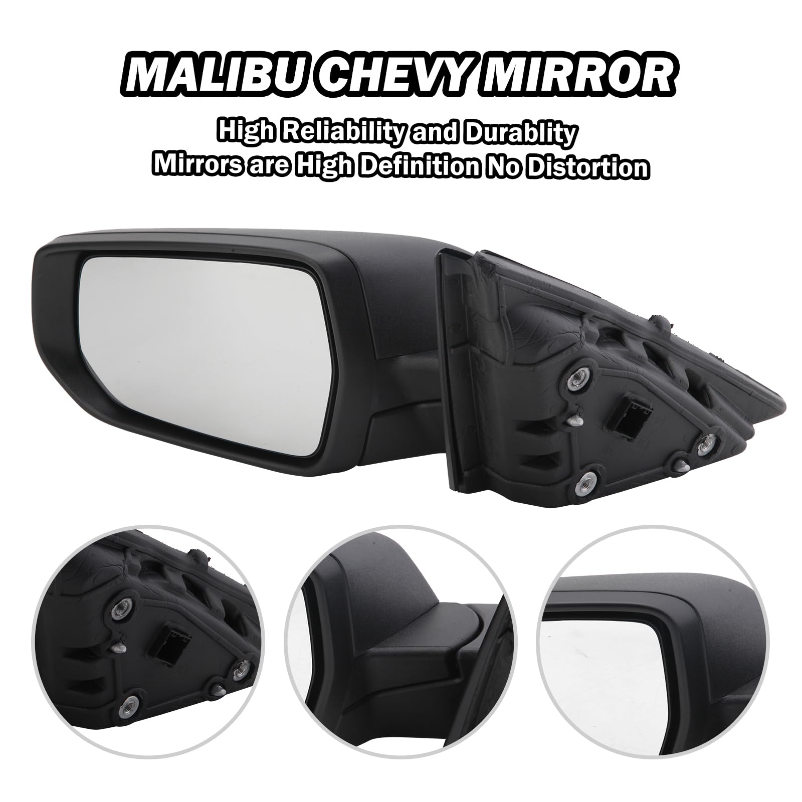 Driver Side View Mirror Compatible With Chevy Malibu 2016 2017 2018 2019 2020 2021 2022 Non Heated Without Signal Light Manual F