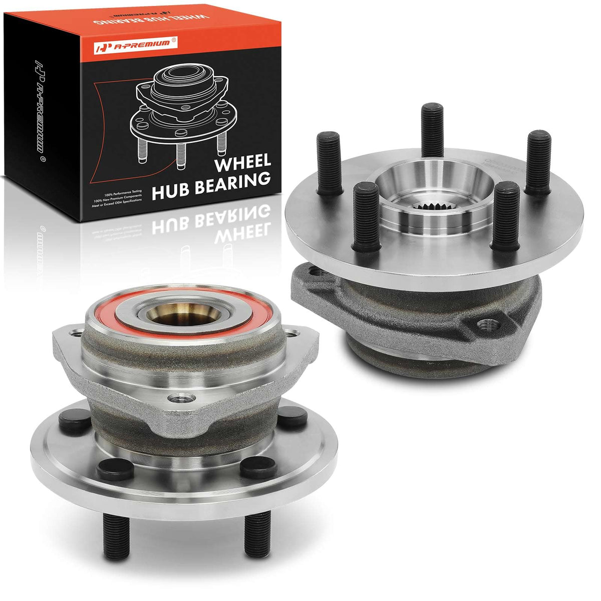A-Premium 2 x Front Wheel Bearing and Hub Assembly with 5-Lug Compatible with Jeep Grand Cherokee 1993-1998, Wrangler 1990-1999,