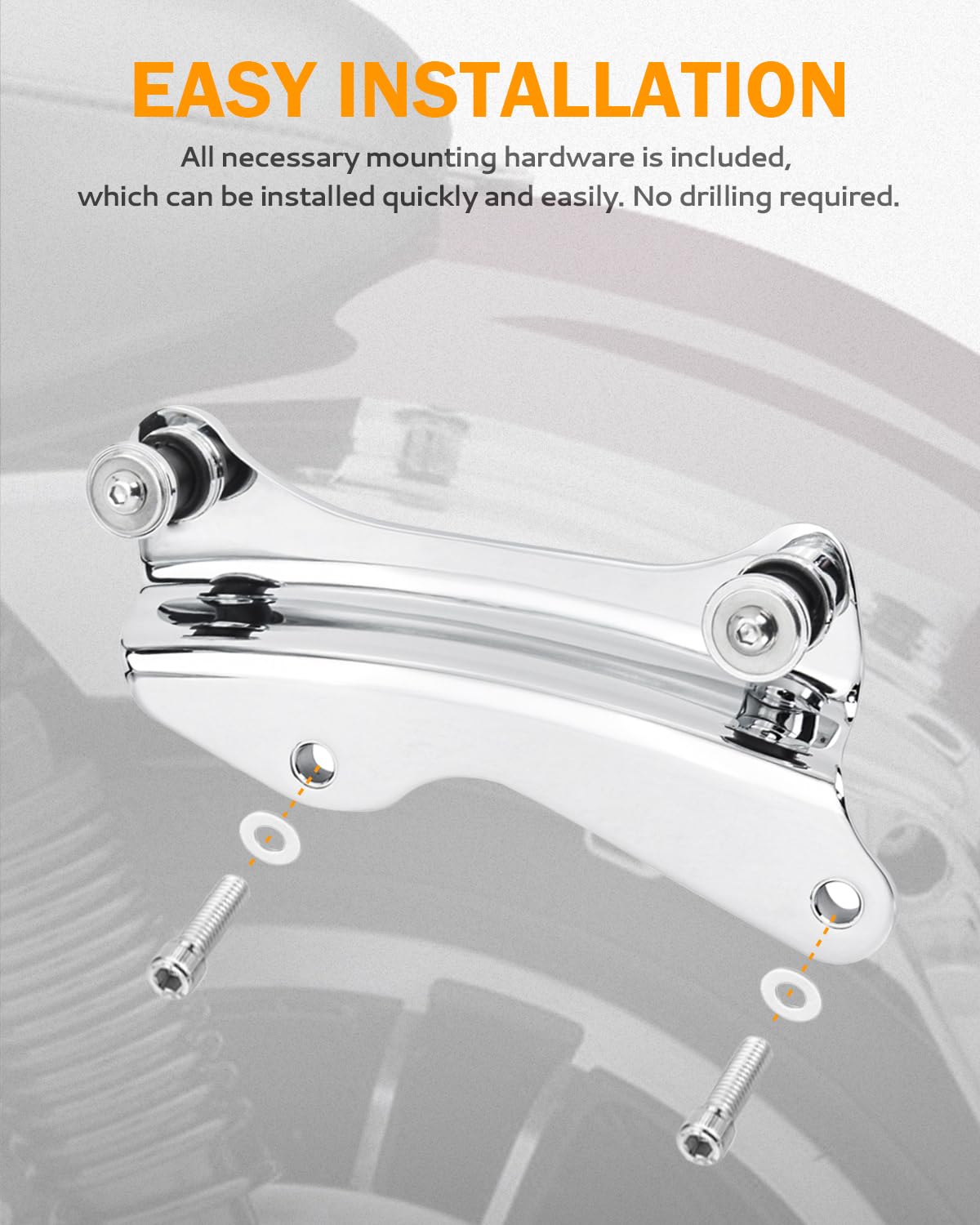 PBYMT 4 Point Docking Hardware Kit Chrome Compatible for Harley Davidson Road Glide Road King Street Glide Electra Glide 2014-20