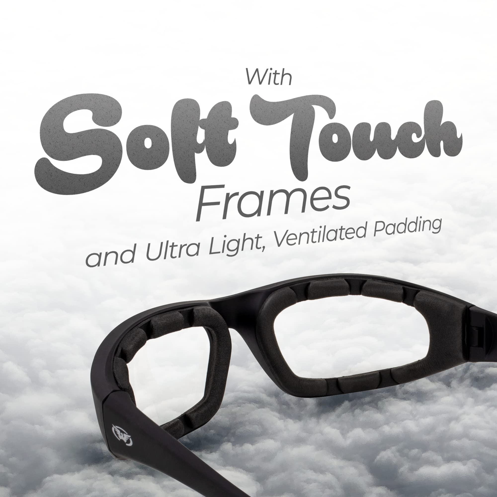 Kickback Photochromic - Light Adjusting Lenses - Eva Foam Padded Motorcycle Sunglasses