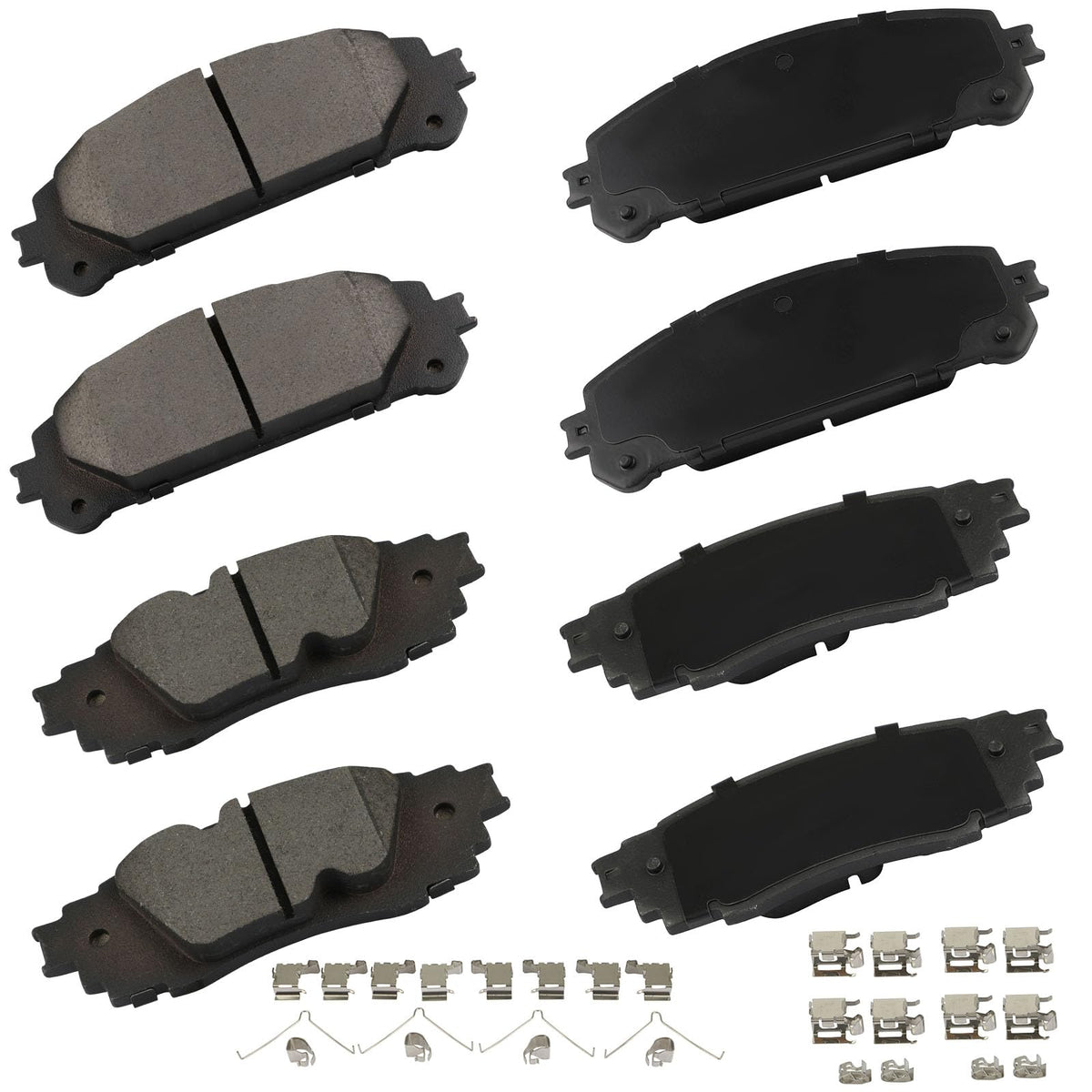 Cciyu D1324 Front(Ceramic) & D1879 Rear(Metal) Disc Brake Pads Set W/Hardware Fit For Lexus For Rx350 16-20,For Lexus For Rx350L
