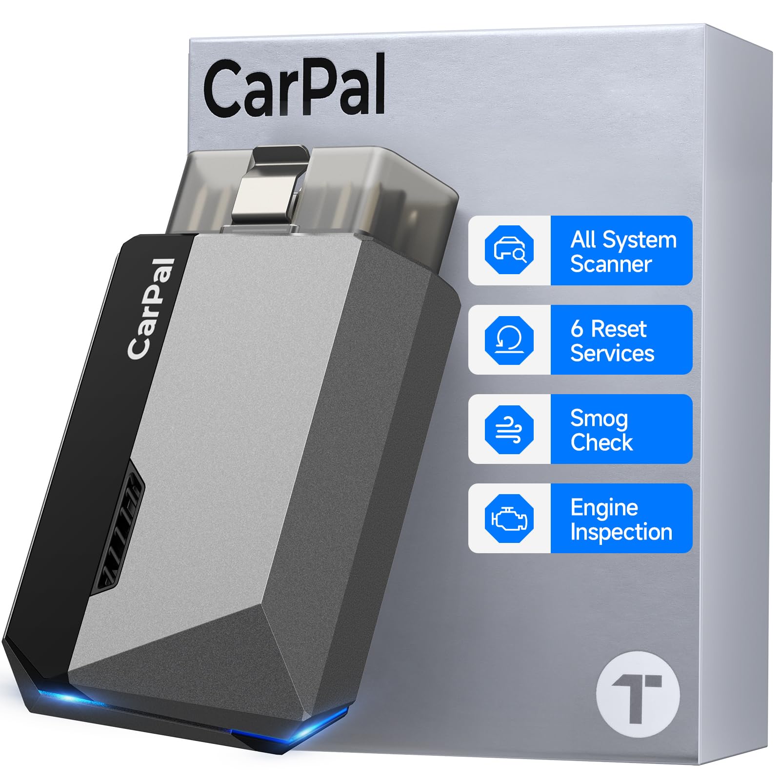 TOPDON Carpal-US OBD2 Code Reader Bluetooth, All System OBD2 Scanner for iOS & Android, Vehicle Health Check, 6 Maintenance Serv