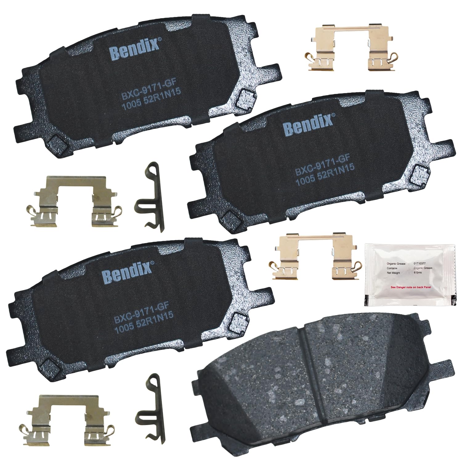 Bendix Priority1 Cfc1005 Ceramic Front Brake Pads For Lexus Rx330 2006-2004, Rx350 2009-2007, Rx400H 2008-2006, Toyota Highlande