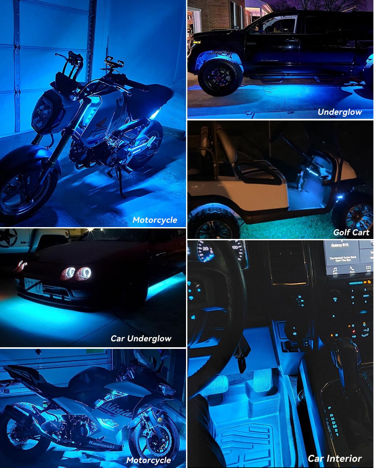 12V Led Light Strip 32Cm Waterproof Ice Blue Led Strip Lights For Cars Motorcycles Golf Cart Interior & Exterior Marine Boat 505