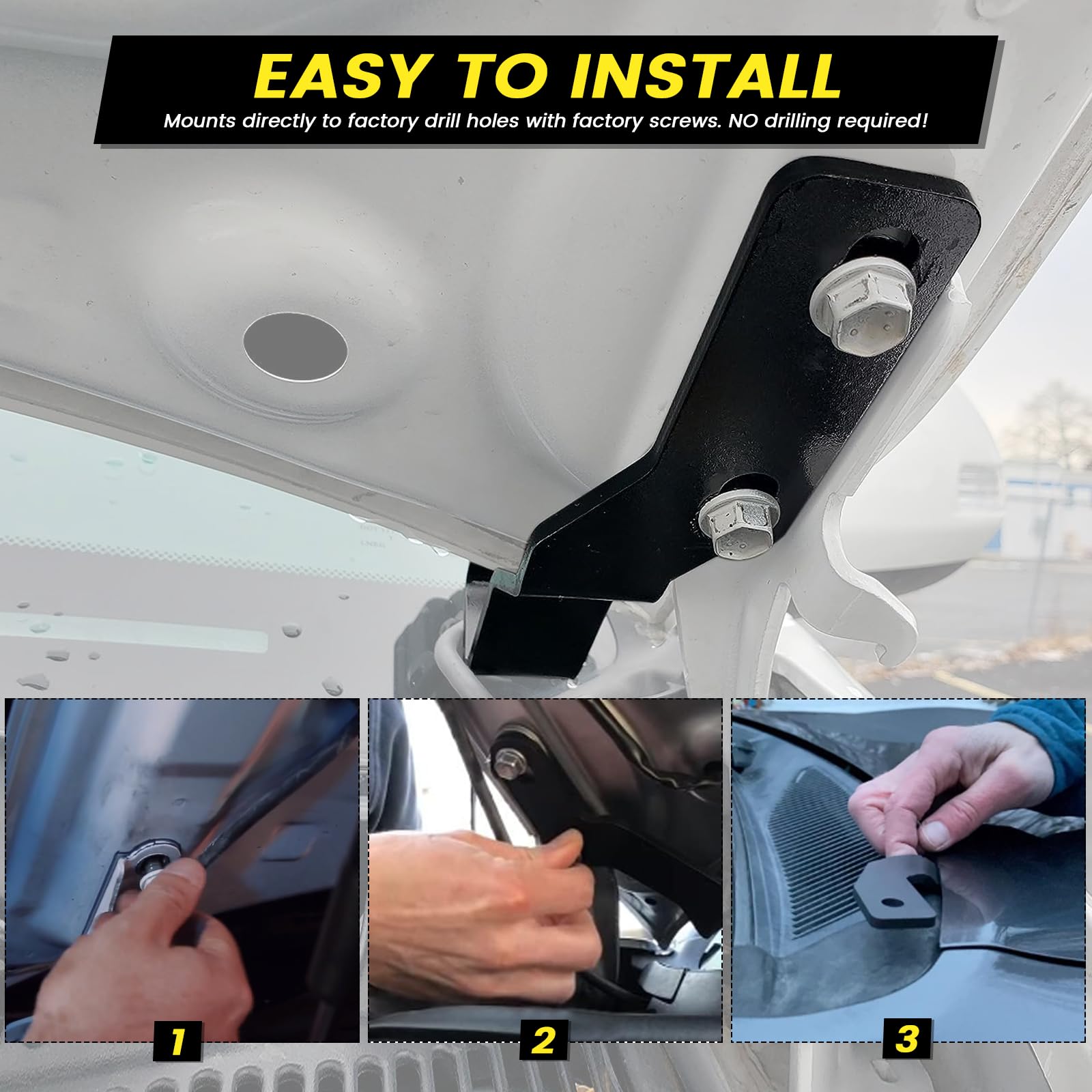 Kangikx Hood Hinge Ditch Light Mount Brackets For Toyota Tacoma 2016-2021 3Rd Gen Auxiliary Offroad Pod Work Light,Toyota Tacoma