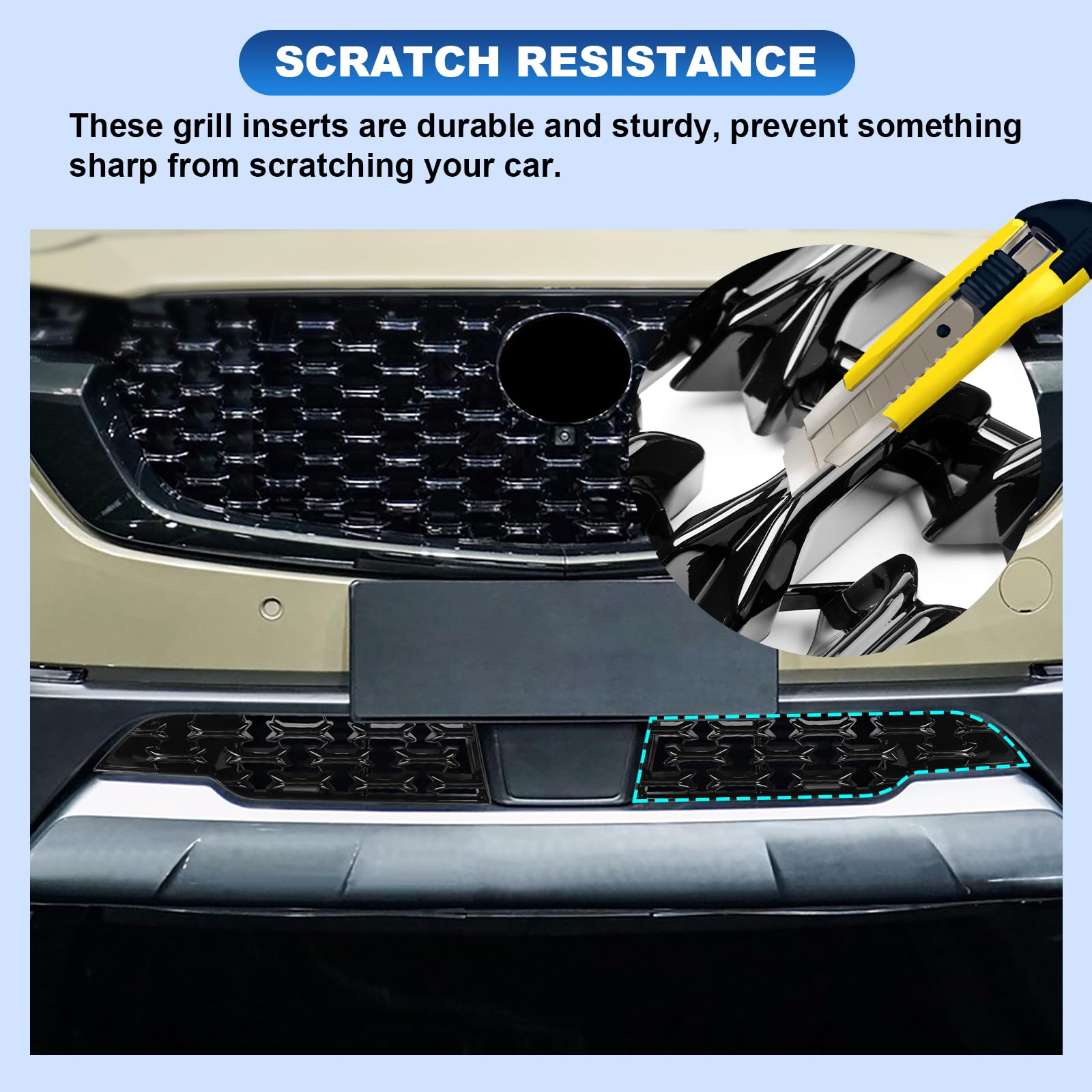 Cdefg 2023 2024 2025 Cx-50 Front Grill Mesh Inserts Trims Cx50 Front Grille Guard For 2023 2024 2025 Mazda Cx-50 Car Exterior Accessories Abs Material, 2Pcs(For 2023-2025 Cx-50 Front Grills)